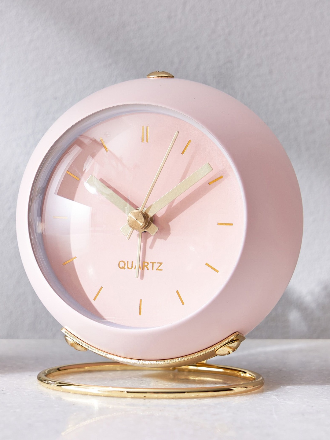 

Home Centre Pink & Gold-Toned Contemporary Table Clock