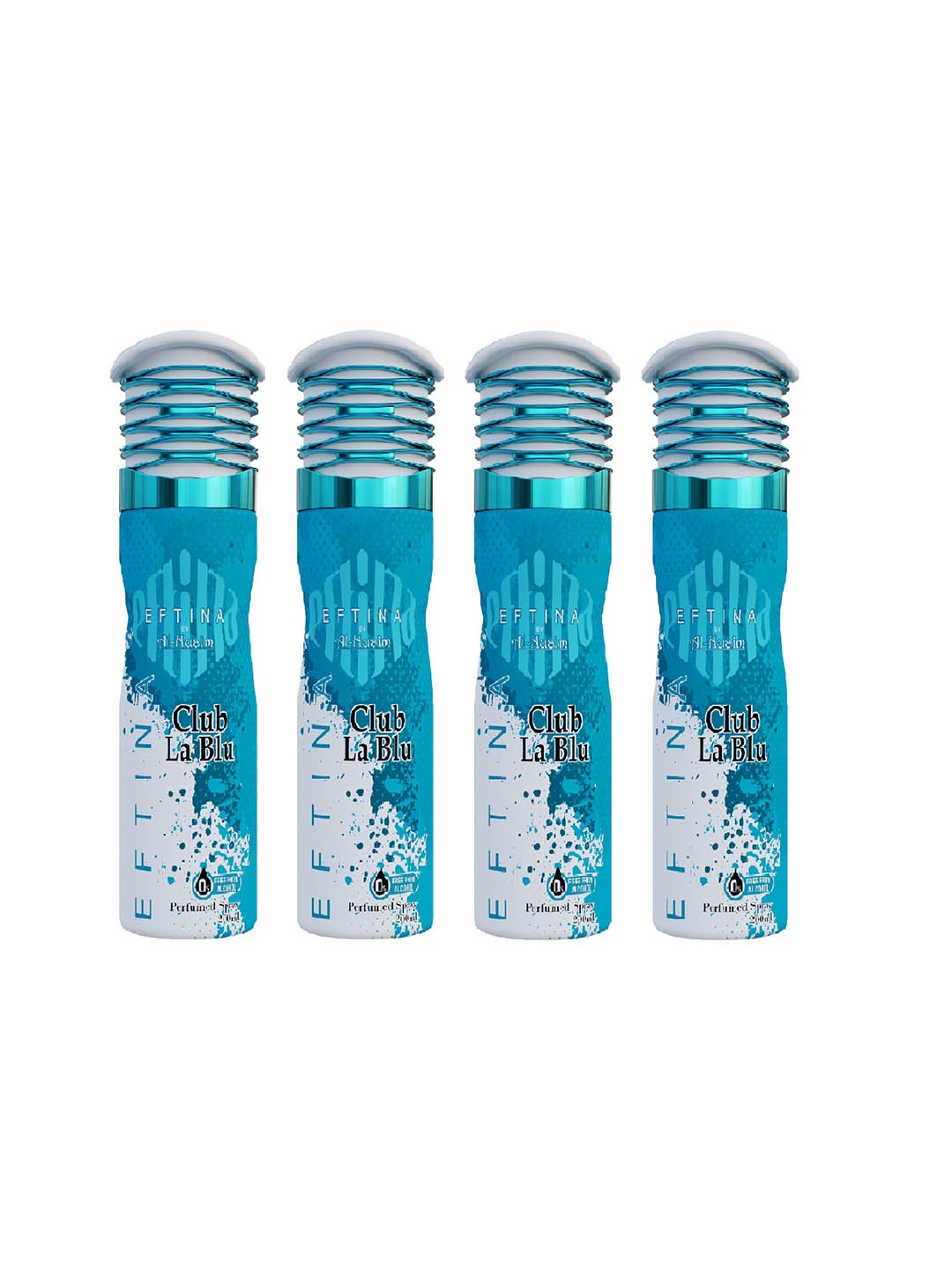 

Al-Nuaim Club La Blu Set Of 4 Alcohol Free Deodorant - 200 ml Each, Black