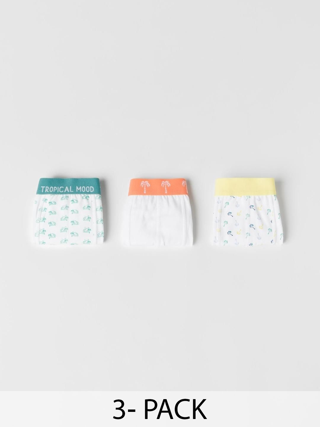 

ZARA Boys Pack of 3 Briefs, Green