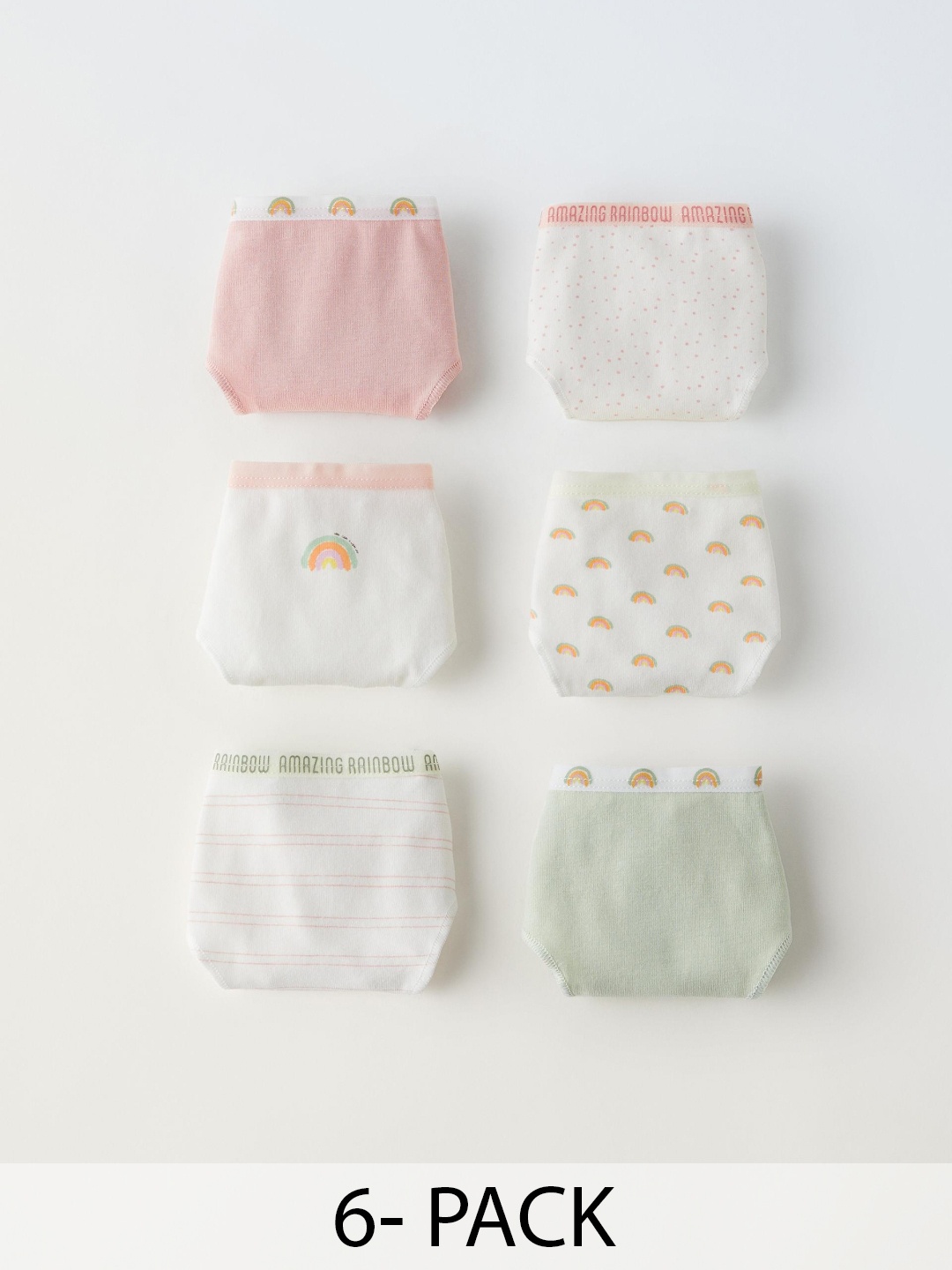 

ZARA Girls Pack of 6 Briefs, White