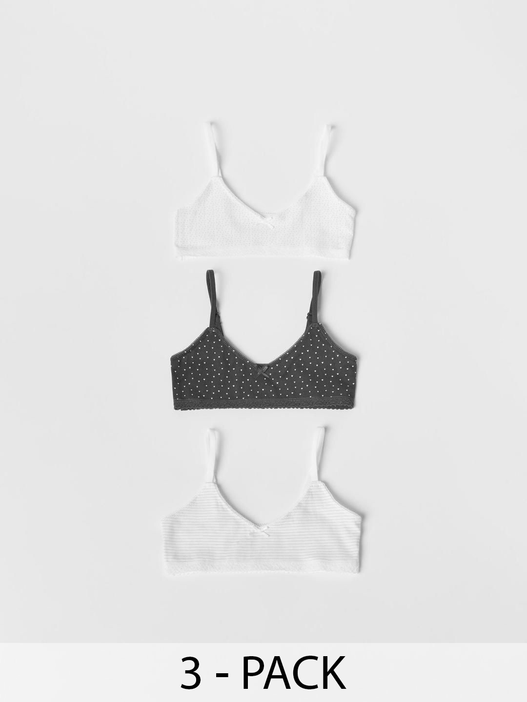 

ZARA Girls Pack of 3 Bra, White