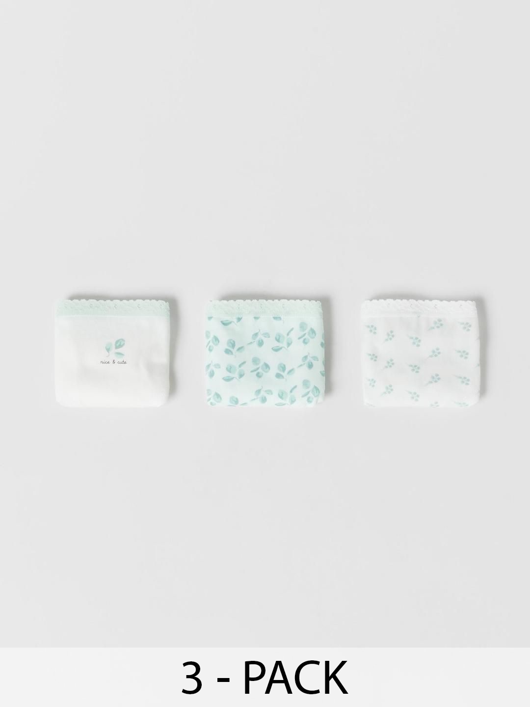 

ZARA Girls Pack of 3 Briefs, White