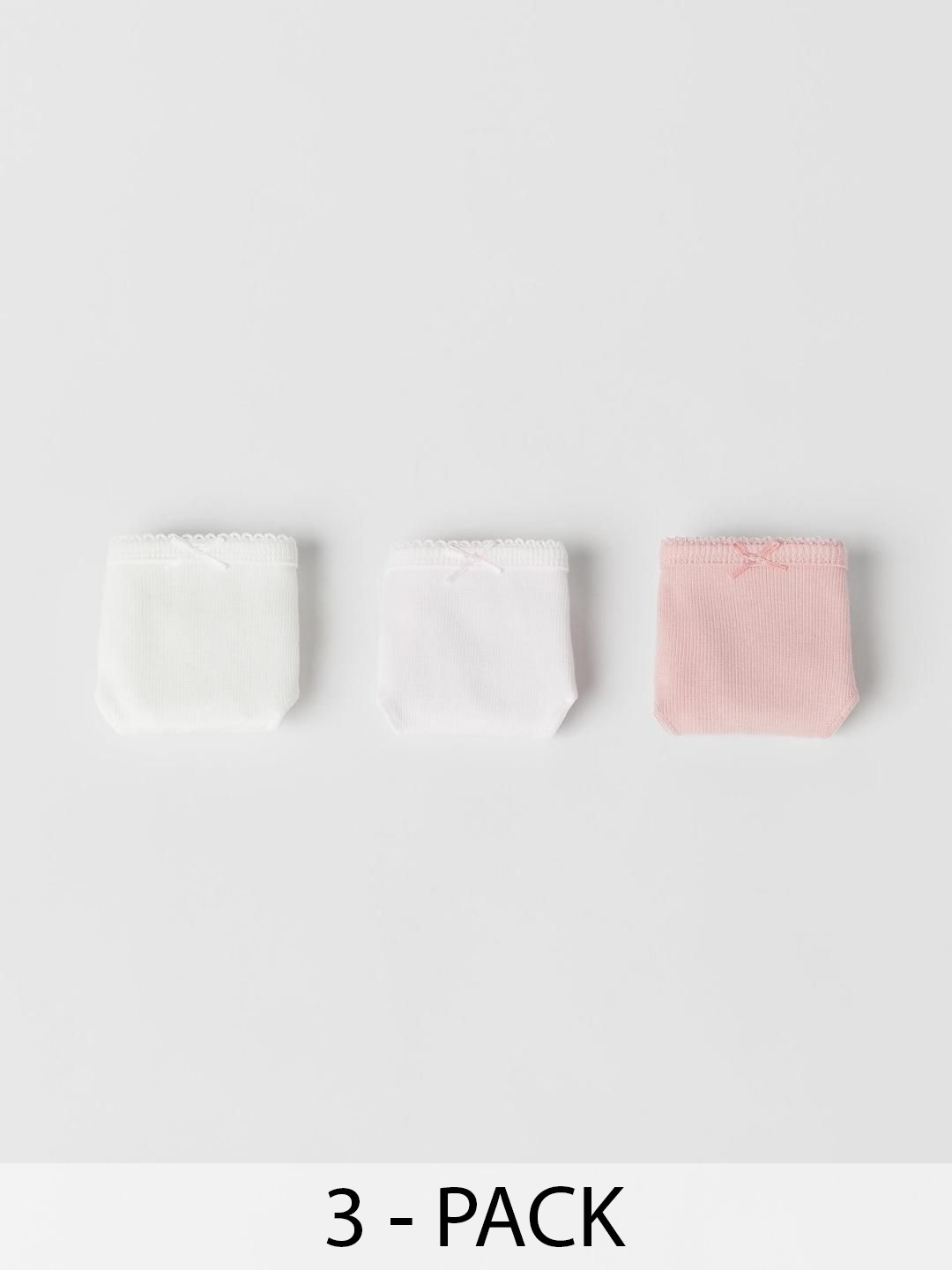 

ZARA Girls Pack of 3 Briefs, Pink