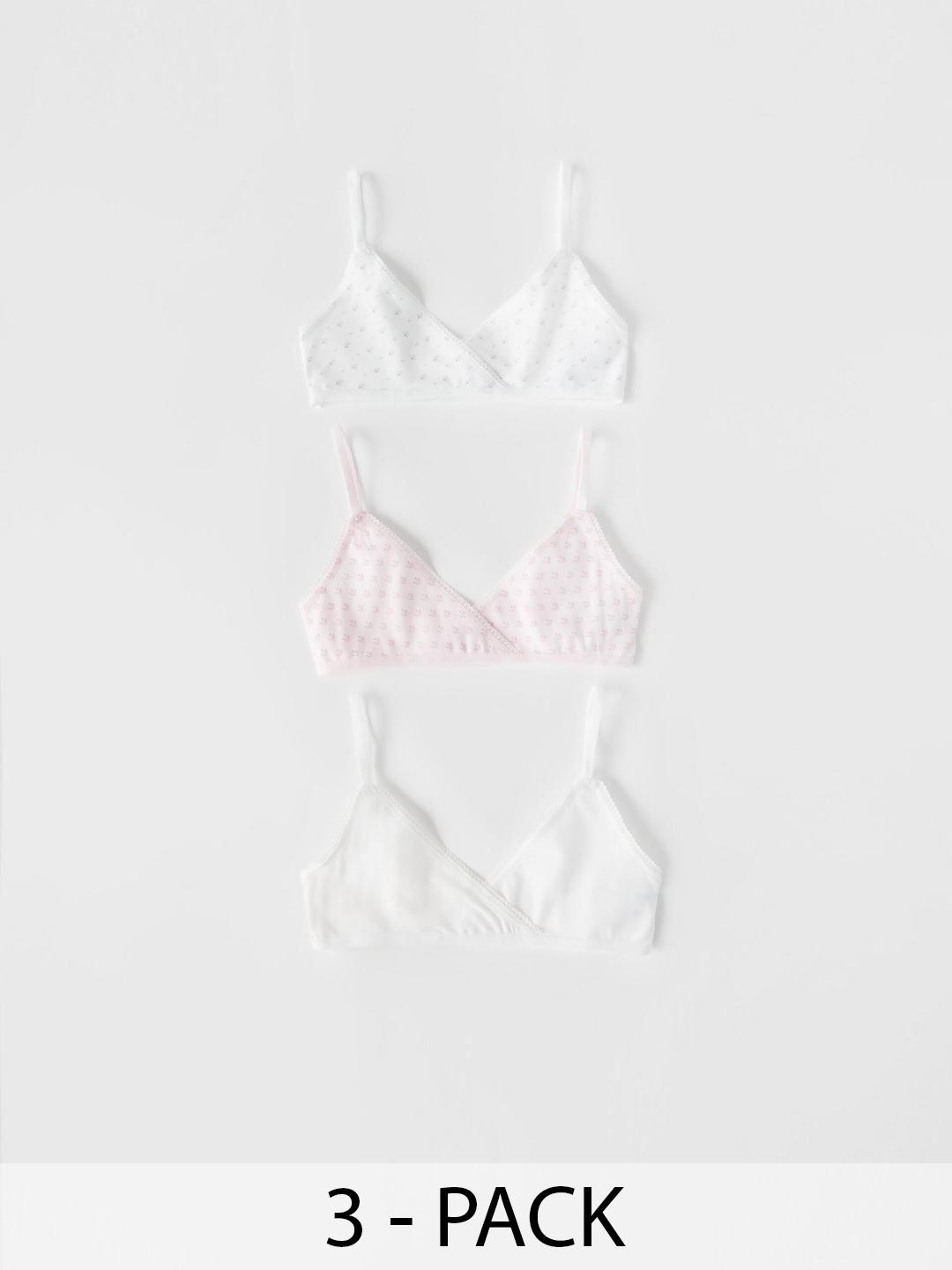 

ZARA Girls Pack of 3 Bra, Pink