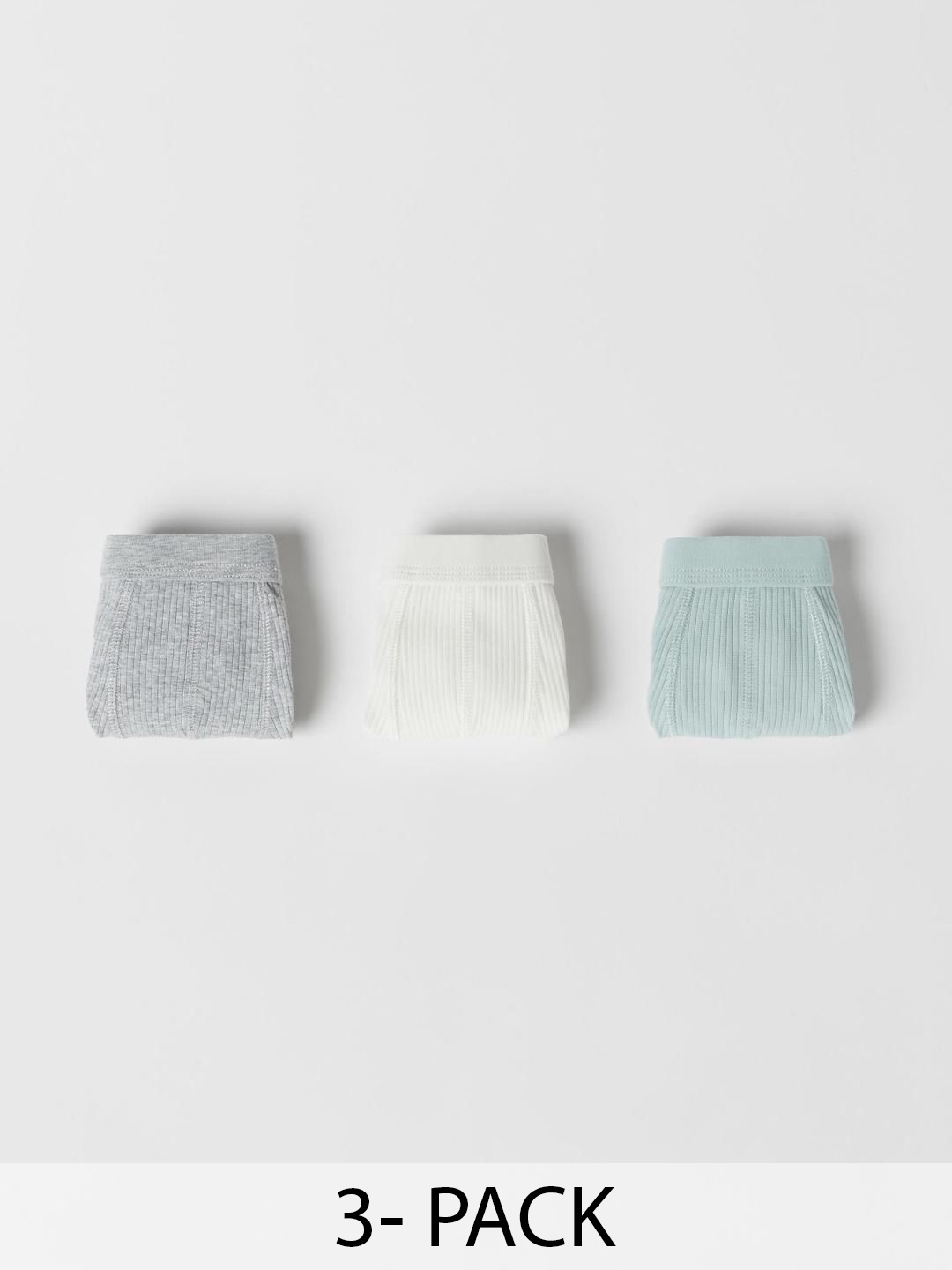 

ZARA Boys Pack of 3 Briefs, Green