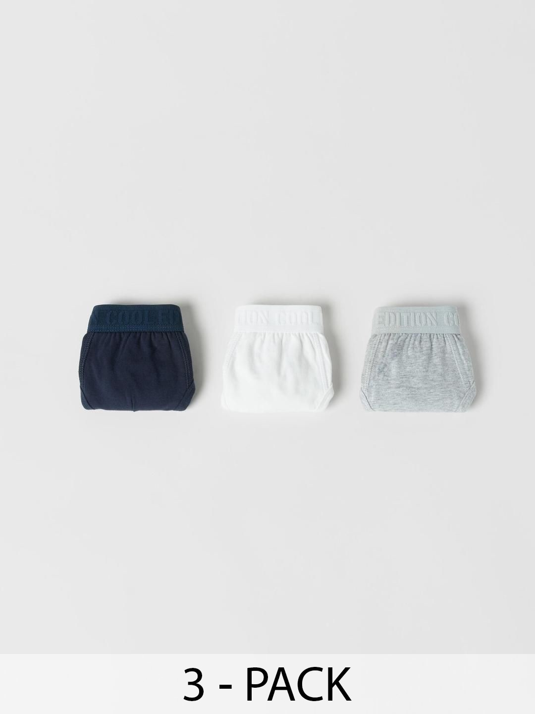 

ZARA Boys Pack of 3 Briefs, White