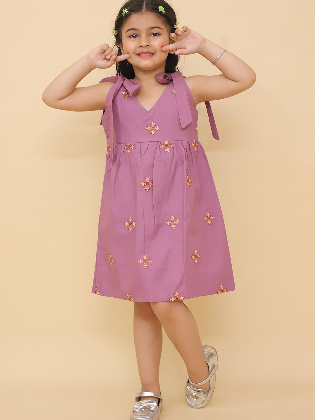 

LITTLE GINNIE Girls A-Line Dress, Purple