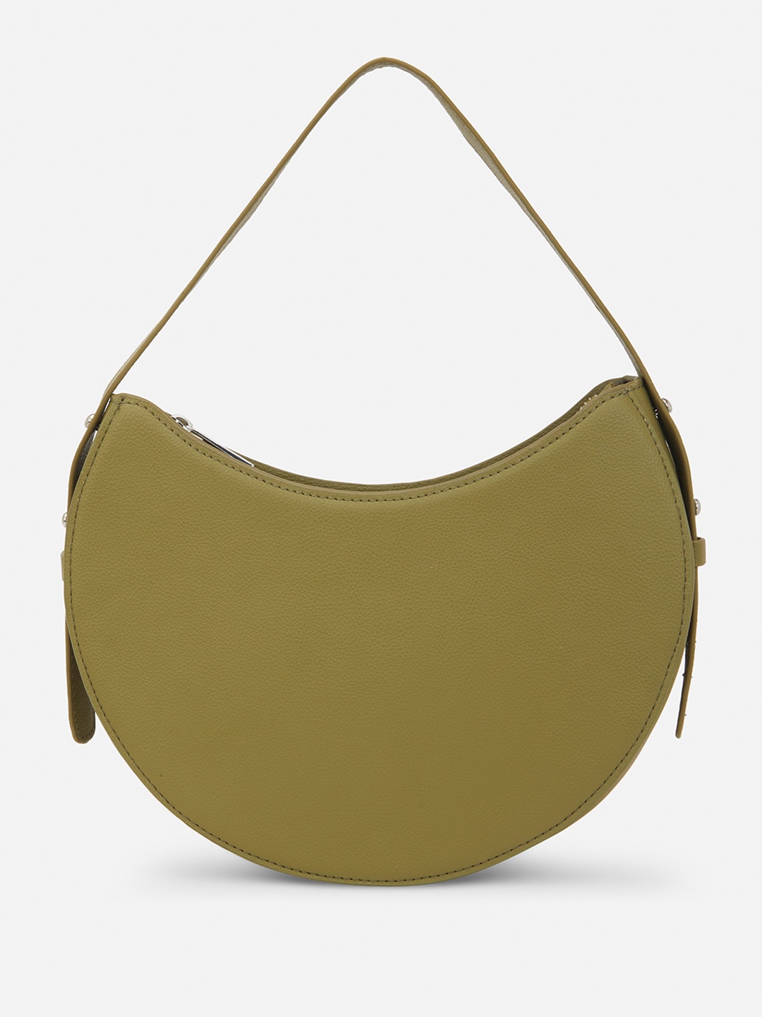

CARRY CITY Women Textured Solid Half Moon Handheld Bag, Olive