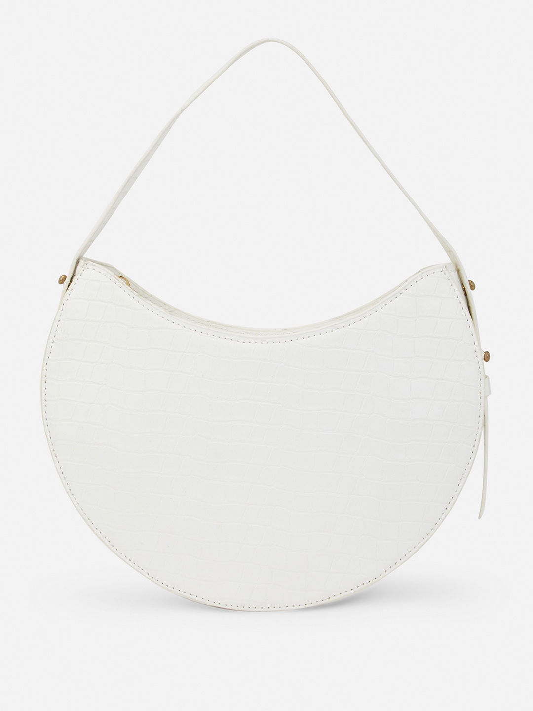 

CARRY CITY Women Textured Solid Half Moon Handheld Bag, White