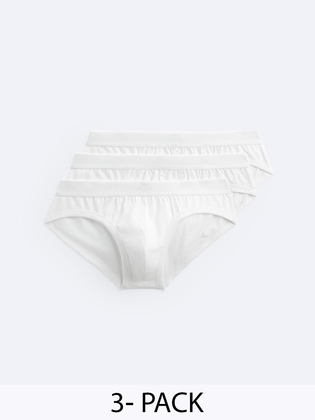 

ZARA Men Pack of 3 Briefs, White