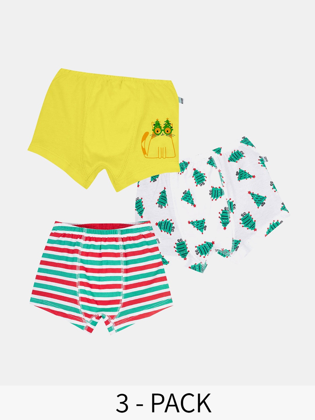 

You Got Plan B Boys Pack Of 3 Printed Anti Bacterial Cotton Boxers BB-MerryXmas: 2-4, White