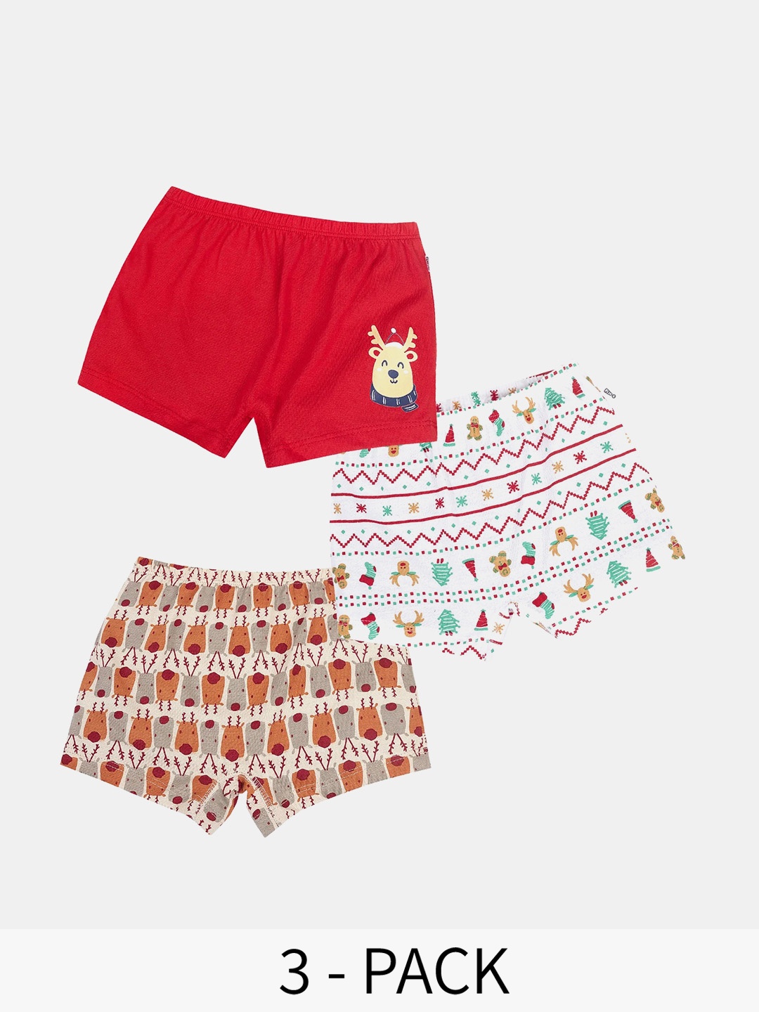 

You Got Plan B Girls Pack Of 3 Printed Cotton Boxers, White