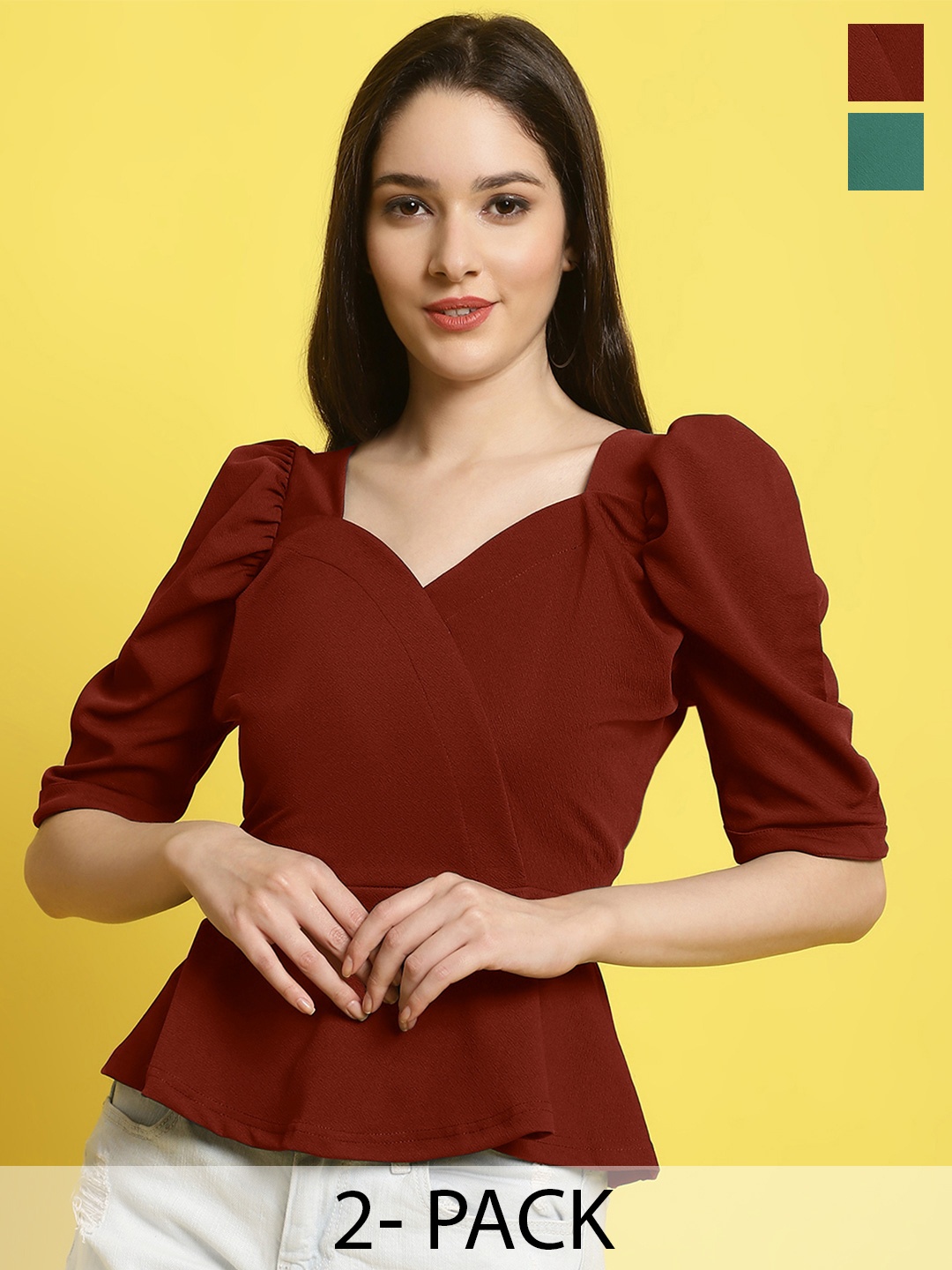 

Metronaut Women Solid Valentino Top, Maroon
