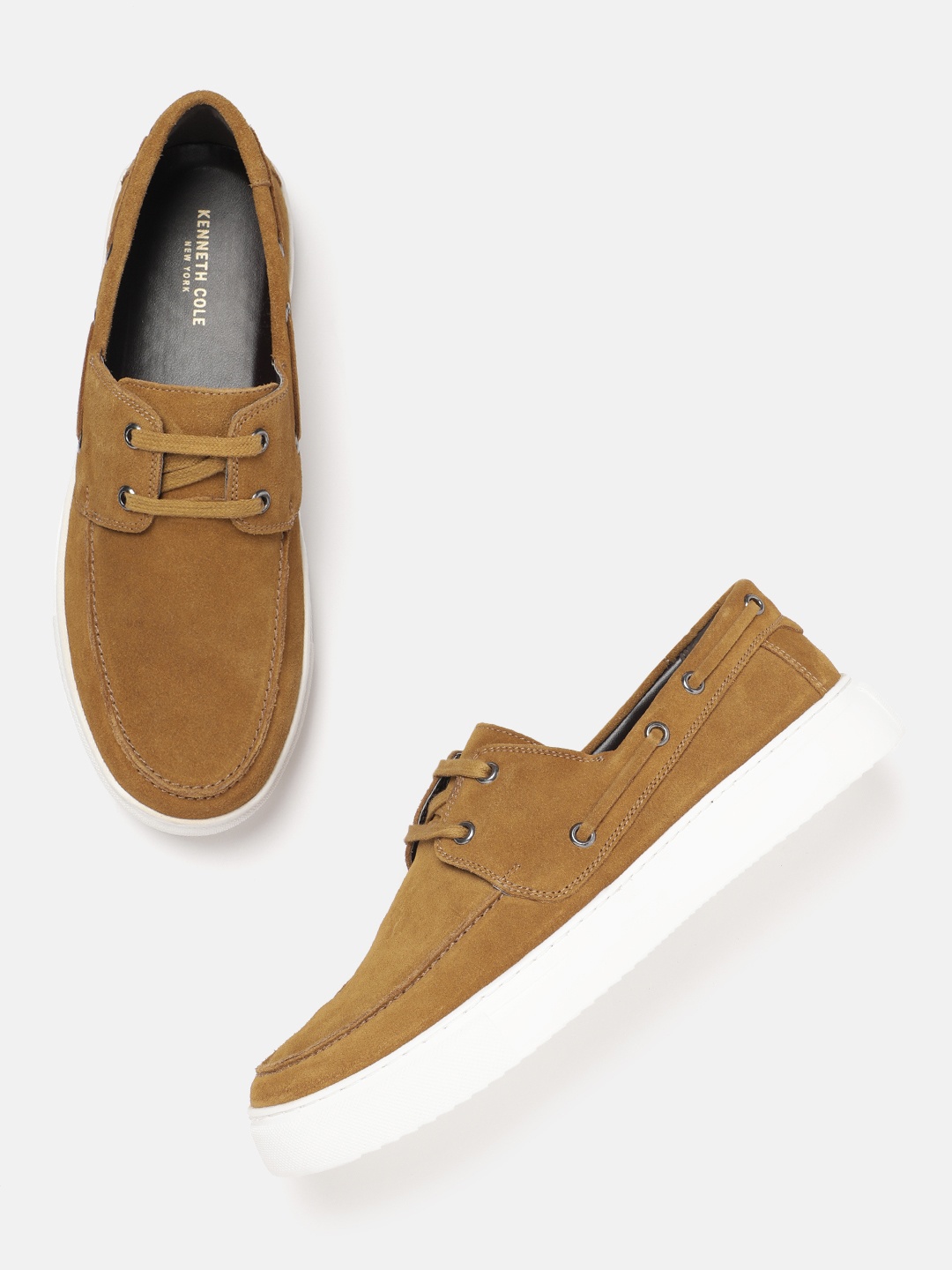

Kenneth Cole Men Suede Boat Shoes, Camel brown