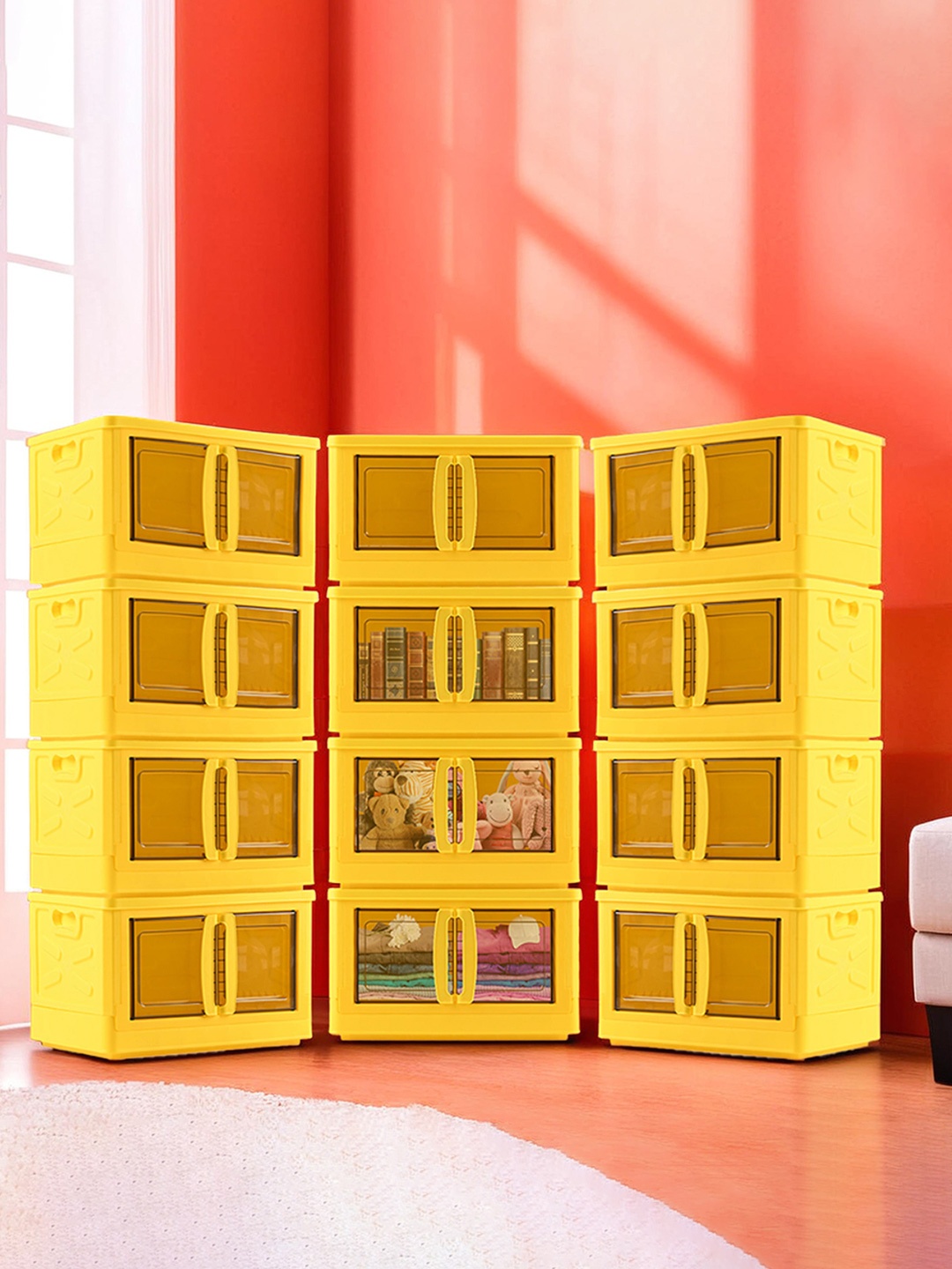 

Kuber Industries Yellow 12 Pieces Reusable Drawer Organisers