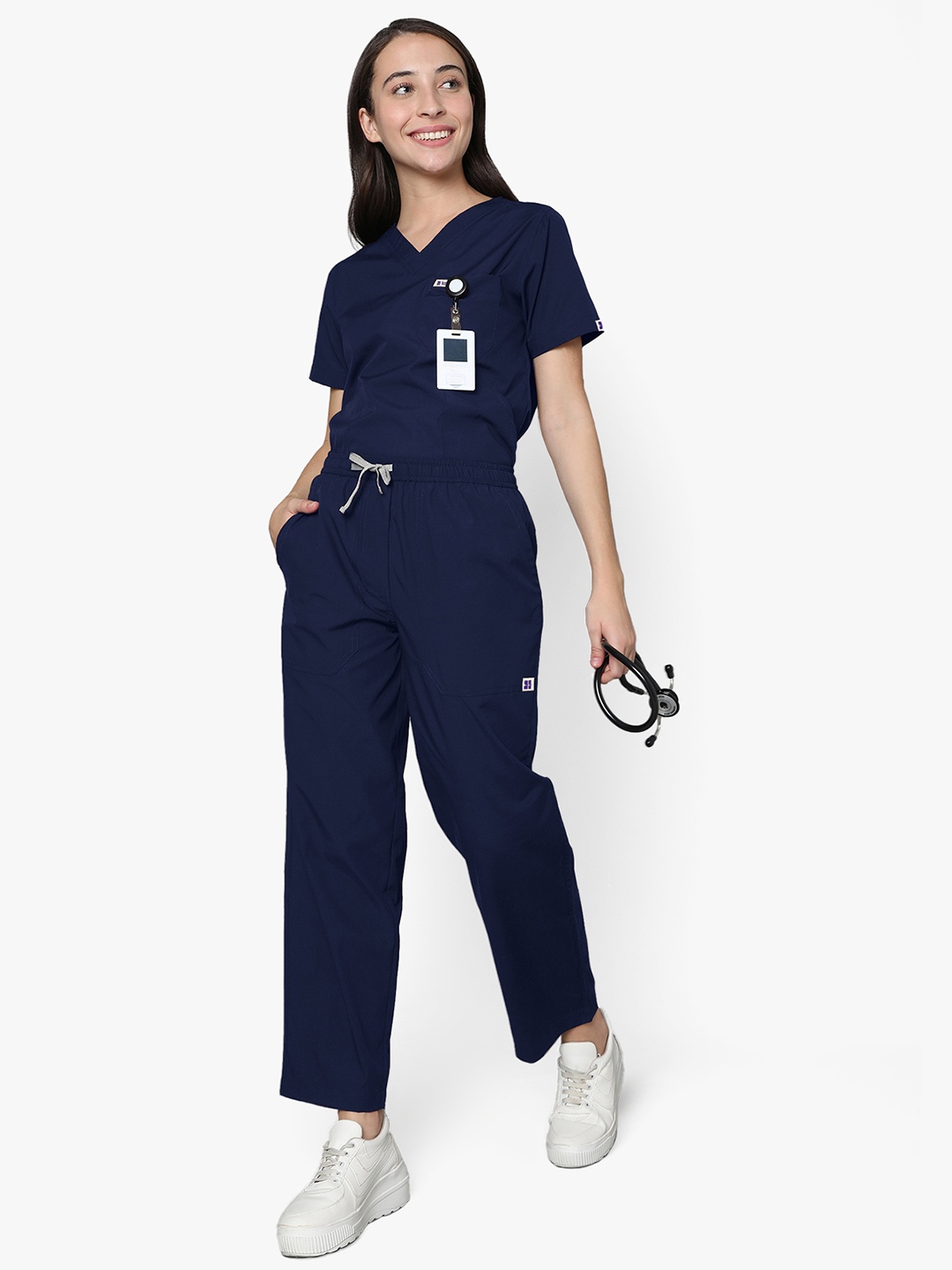 

KNYA Women Doctors 5-Pocket NewGen Scrub Suit, Navy blue
