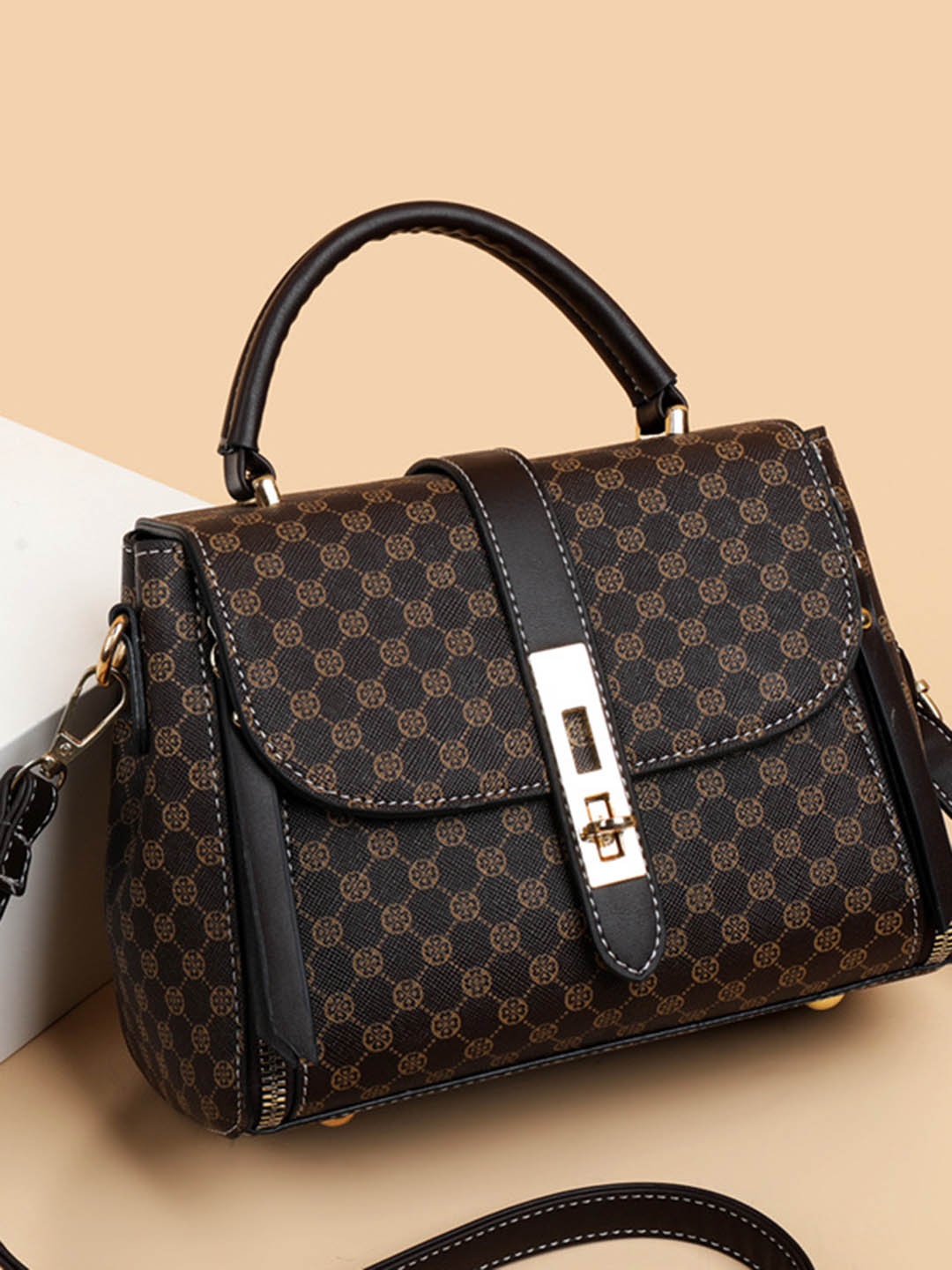 

Diva Dale Women Checked Crossbody Satchel Bag, Brown