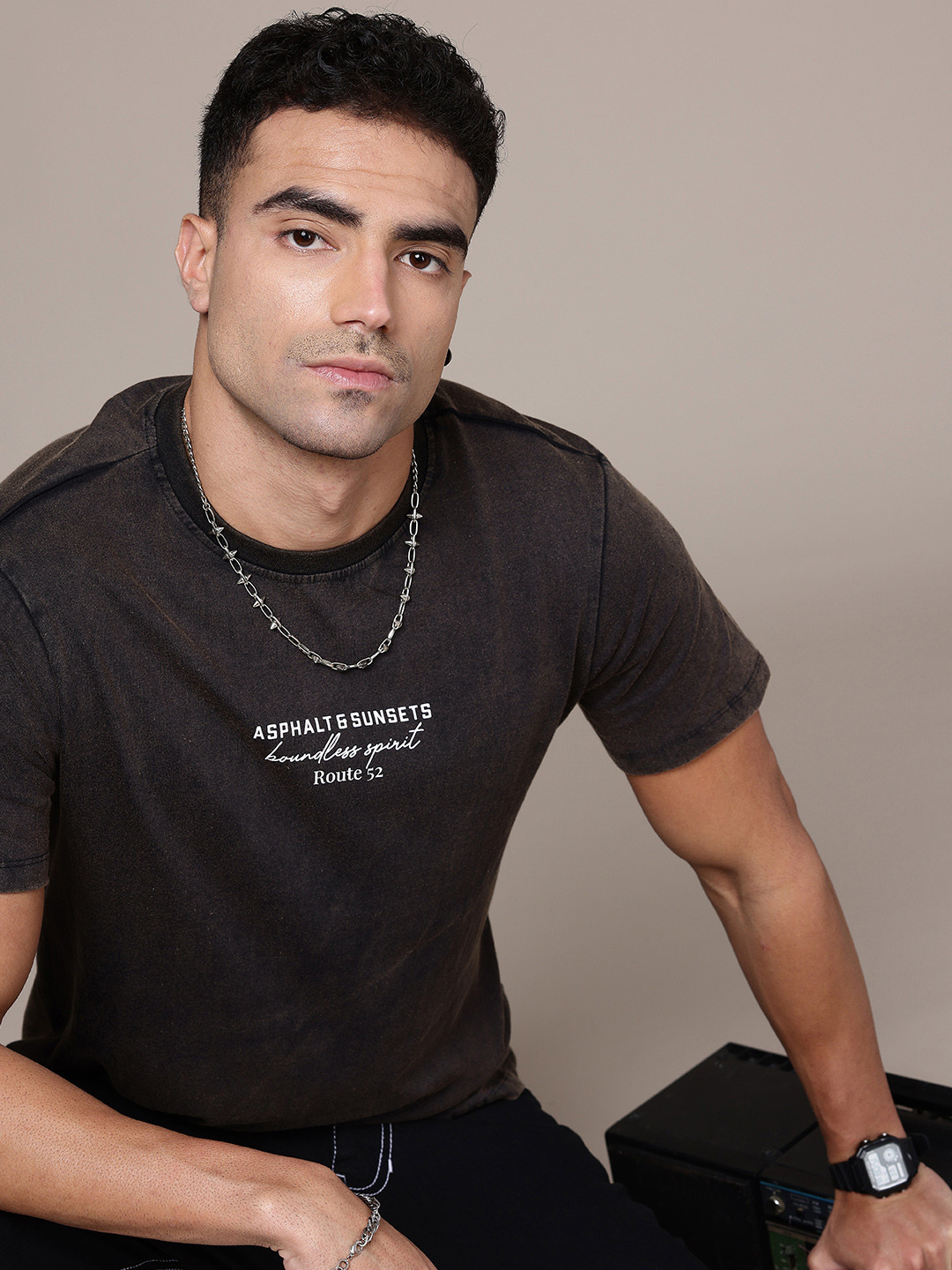 

The Roadster Life Co. Pure Cotton T-shirt, Grey