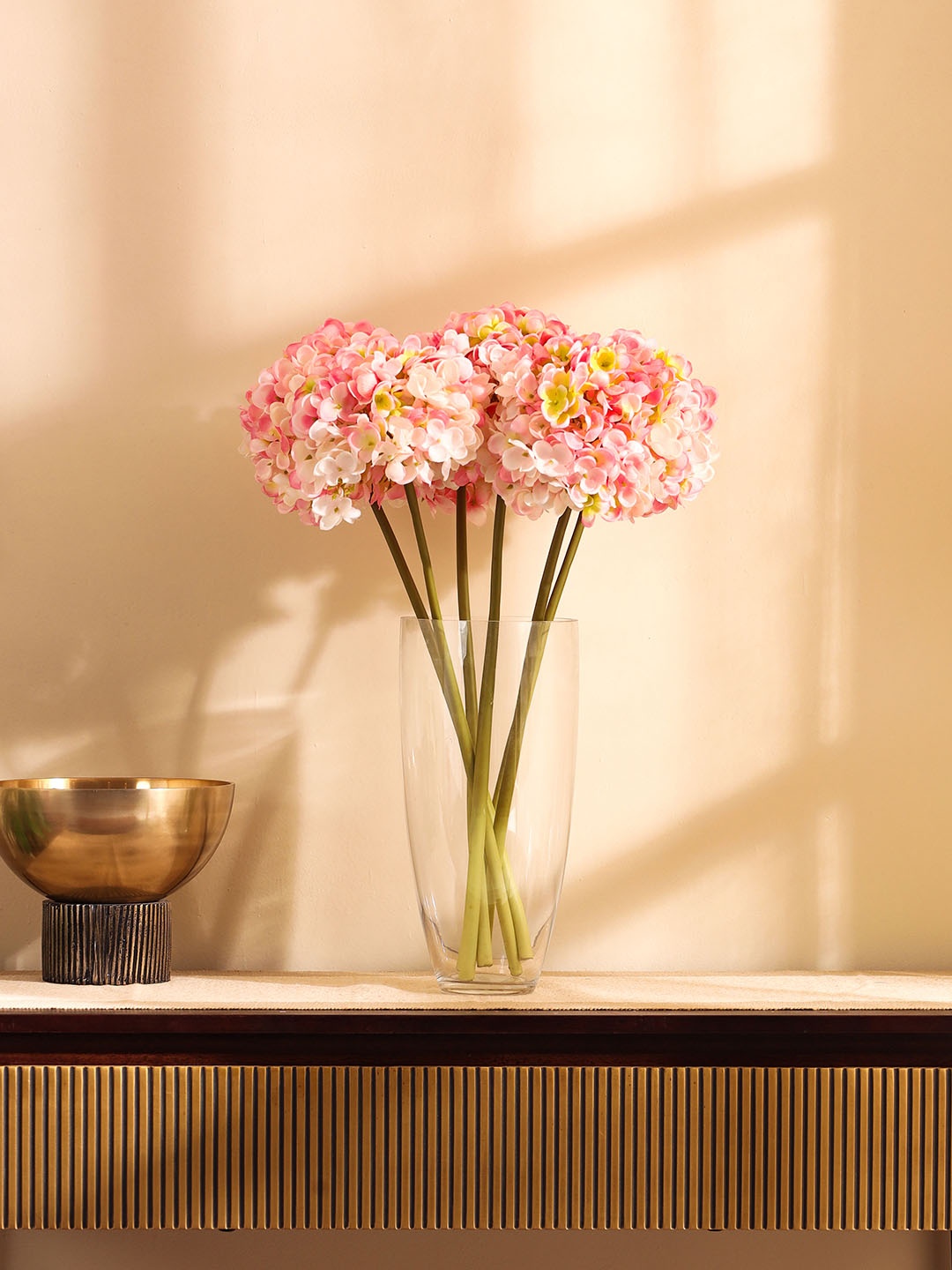 

Elemntl Pink 3 Pieces Hydrangea Artificial Flower