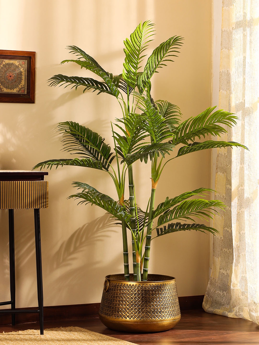 

Elemntl Green Artificial Areca Palm Plant in Black Pot