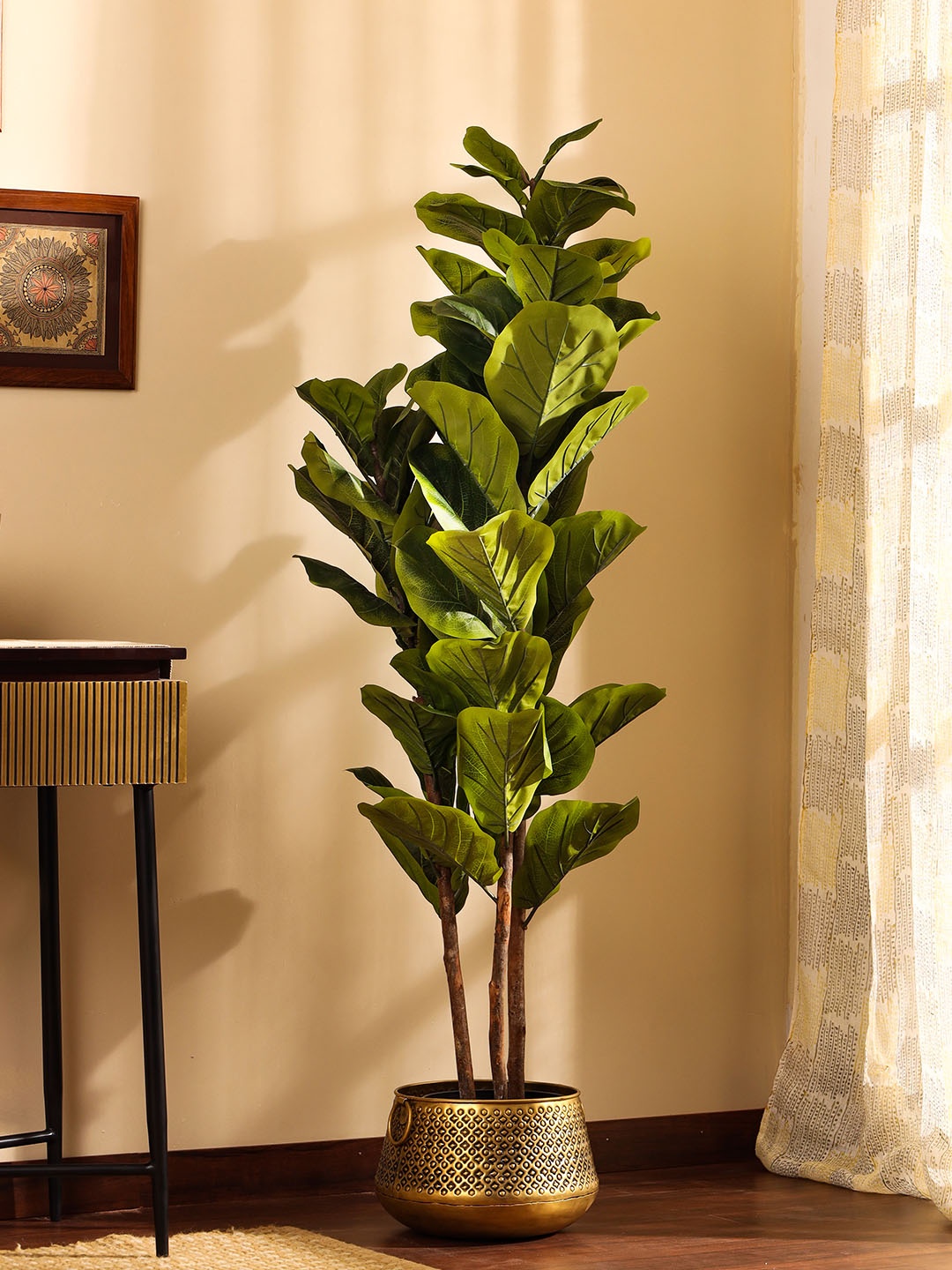

Elemntl Green Fiddle Leaf Fig Artificial Plant in Black Pot