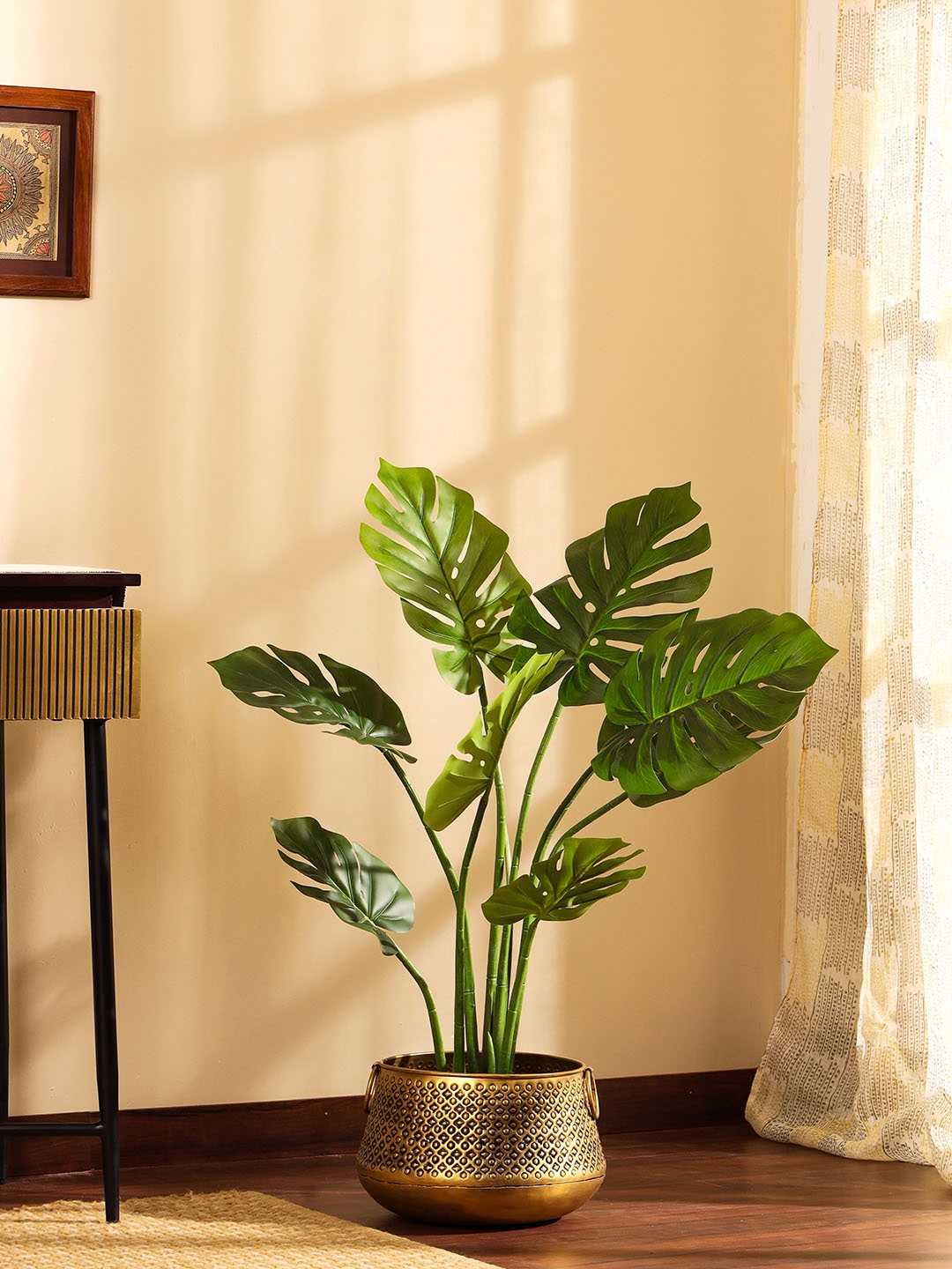 

Elemntl Green Artificial Monstera Plant In Black Pot