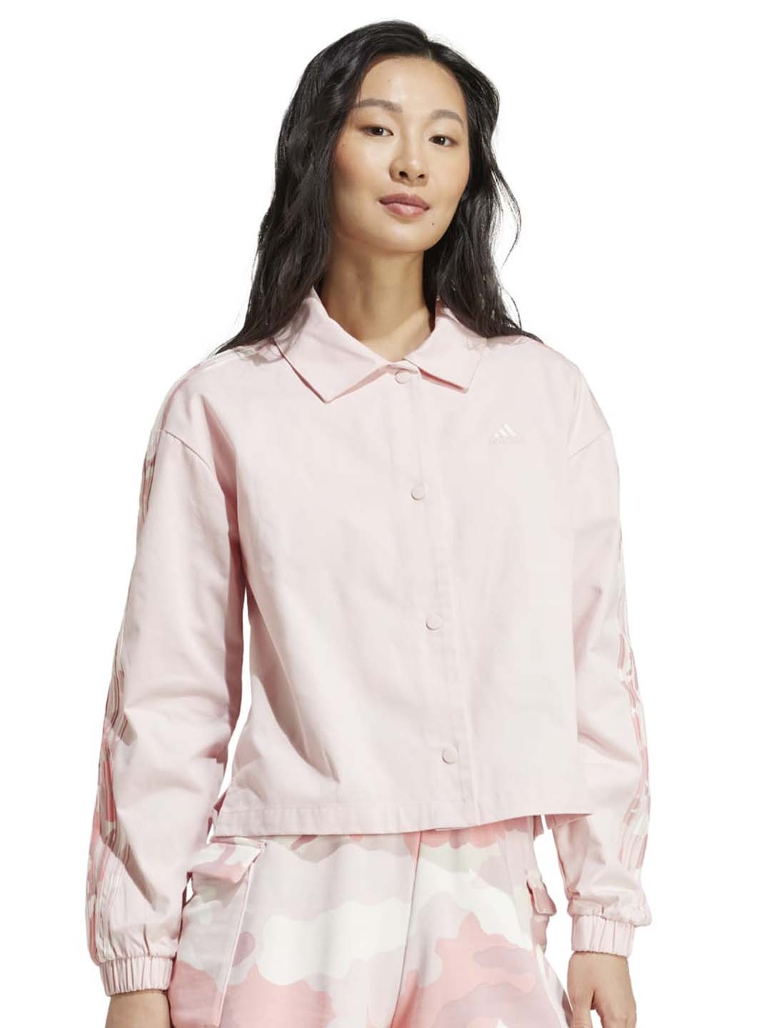 

ADIDAS Women Solid Camo 3S Cotton Jacket, Pink