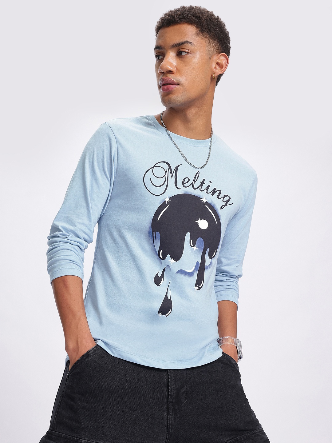 

glitchez Graphic Play Printed T-shirt, Blue