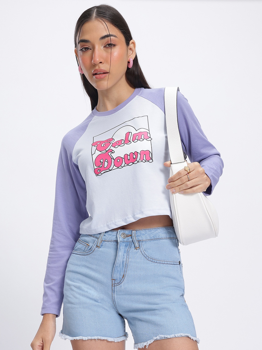 

glitchez Whimsical Typography T-shirt, Lavender