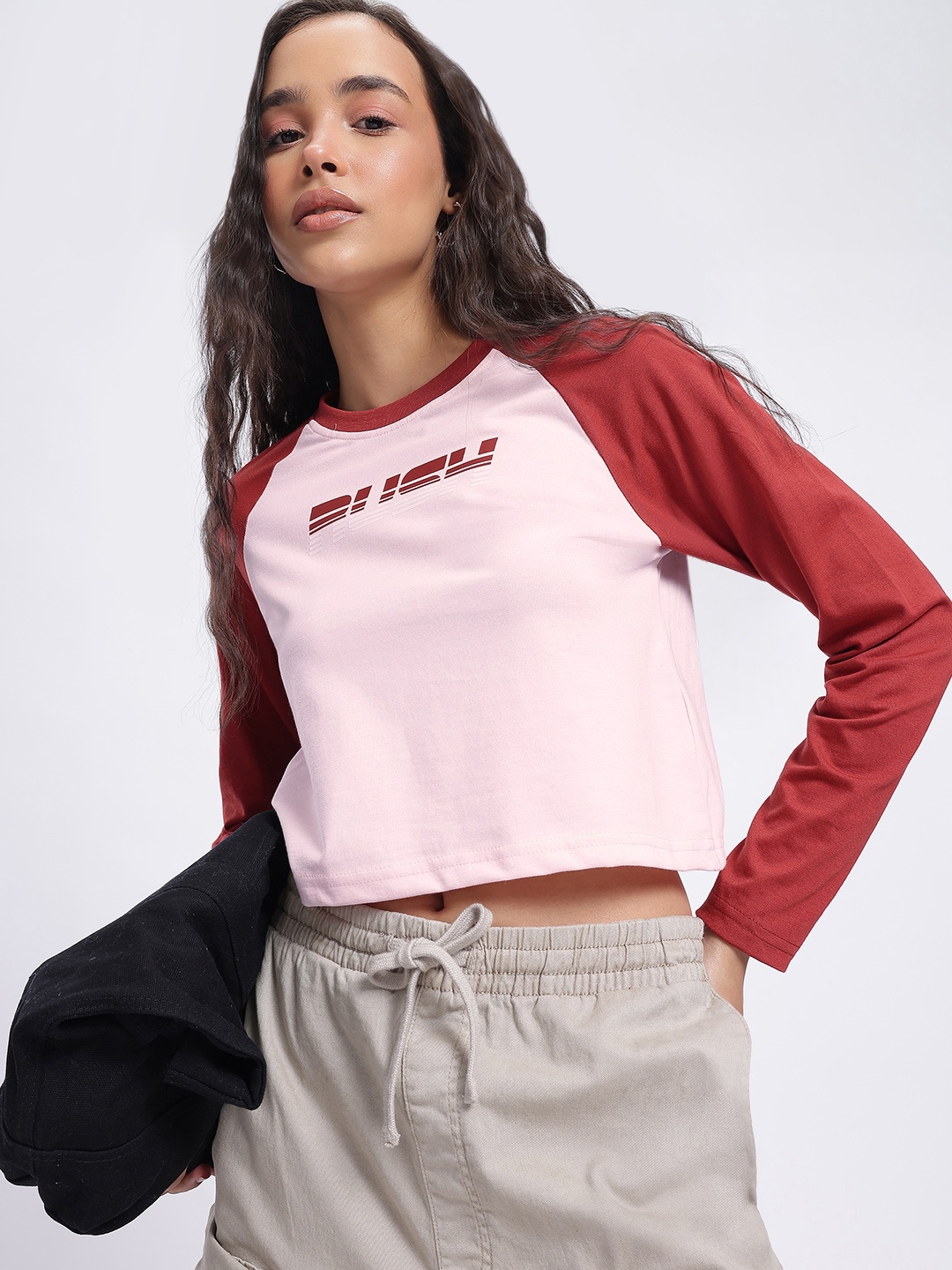 

glitchez Raglan Rizz Tonal Tease Breathable Ease T-Shirt, Pink