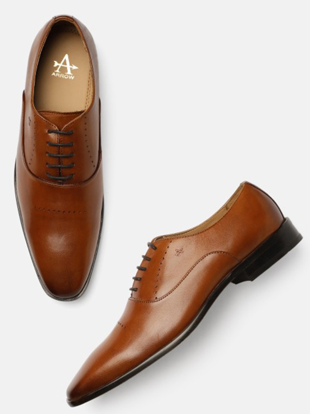 

Arrow Men Leather Formal Oxfords, Tan