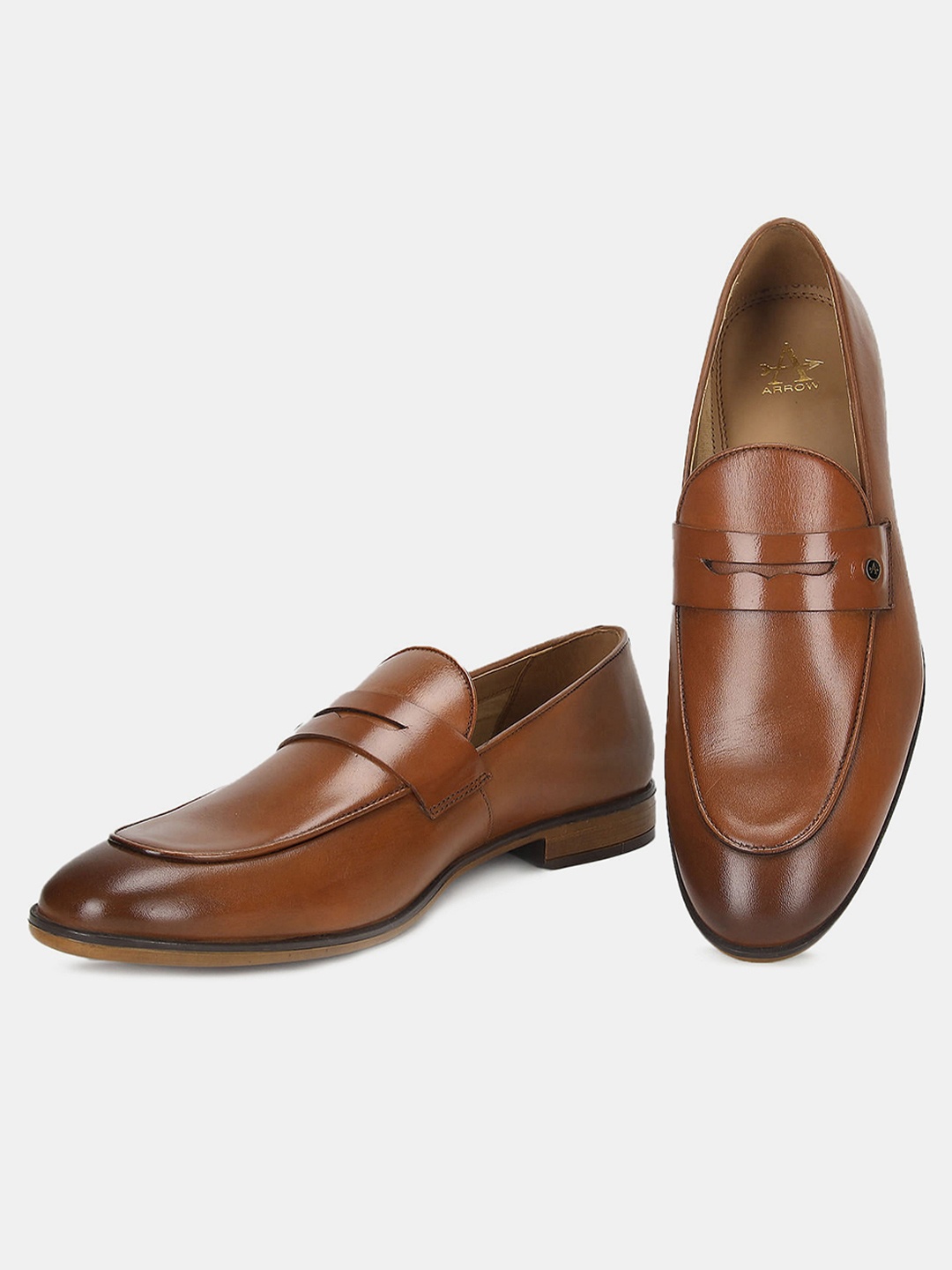 

Arrow Men Leather Formal Loafers, Tan