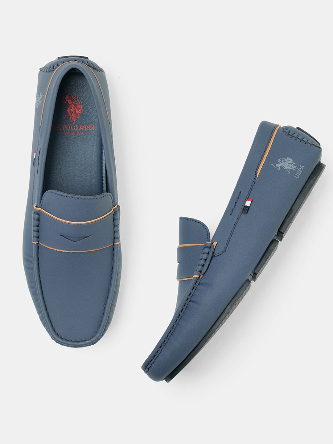 

U.S. Polo Assn. Men Slip-On Round Toe Driving Shoes, Navy blue