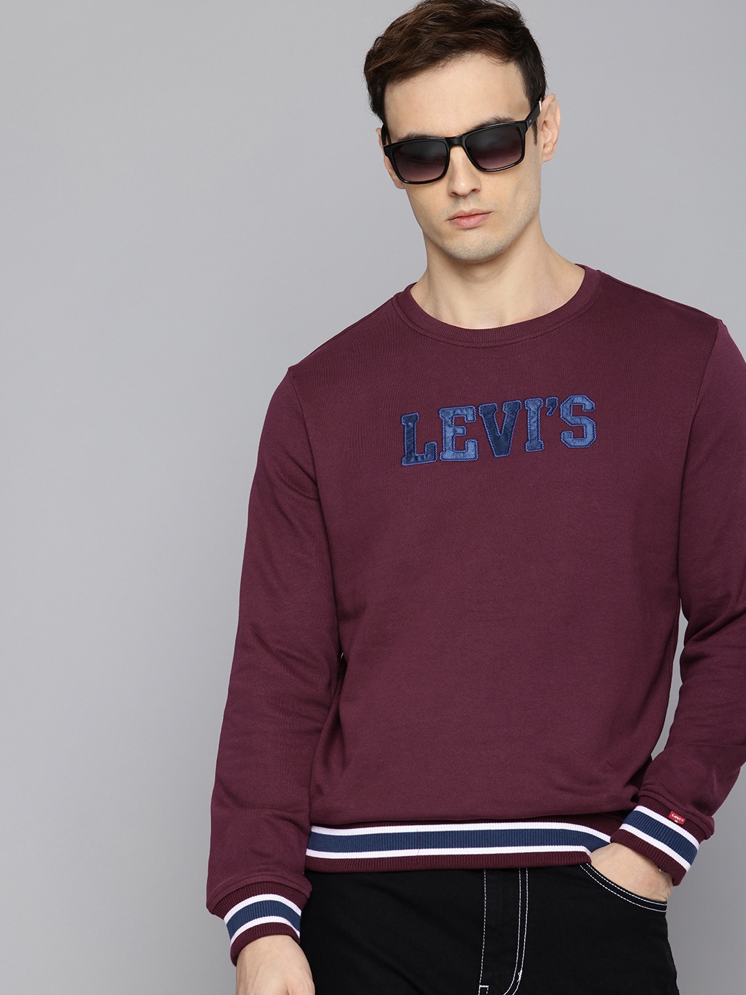

Levis Pure Cotton Brand Logo Printed Sweatshirt, Burgundy
