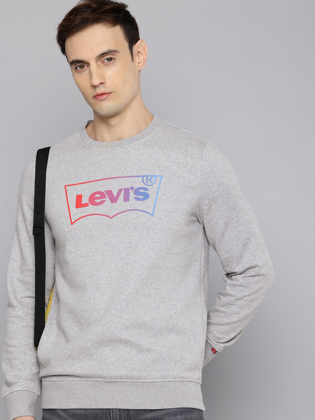 

Levis Brand Logo Printed Pullover Sweatshirt, Grey