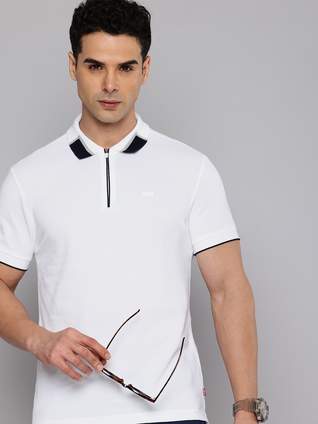 

Levis Polo Collar Slim Fit Pure Cotton T-shirt, White