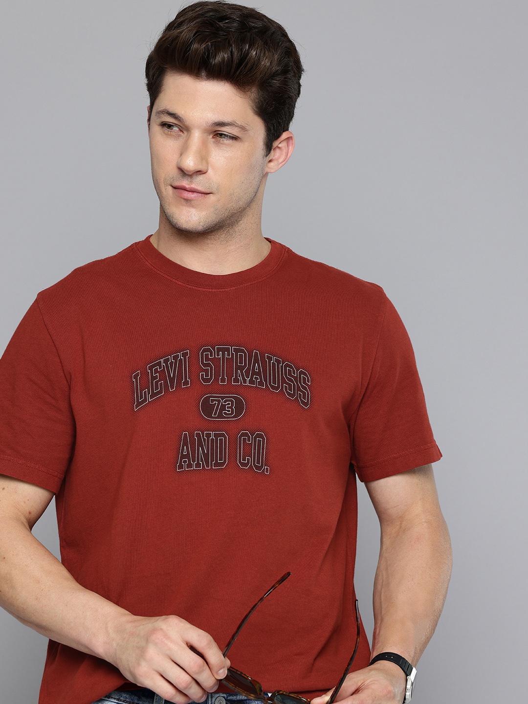 

Levis Pure Cotton Typography Printed T-shirt, Maroon
