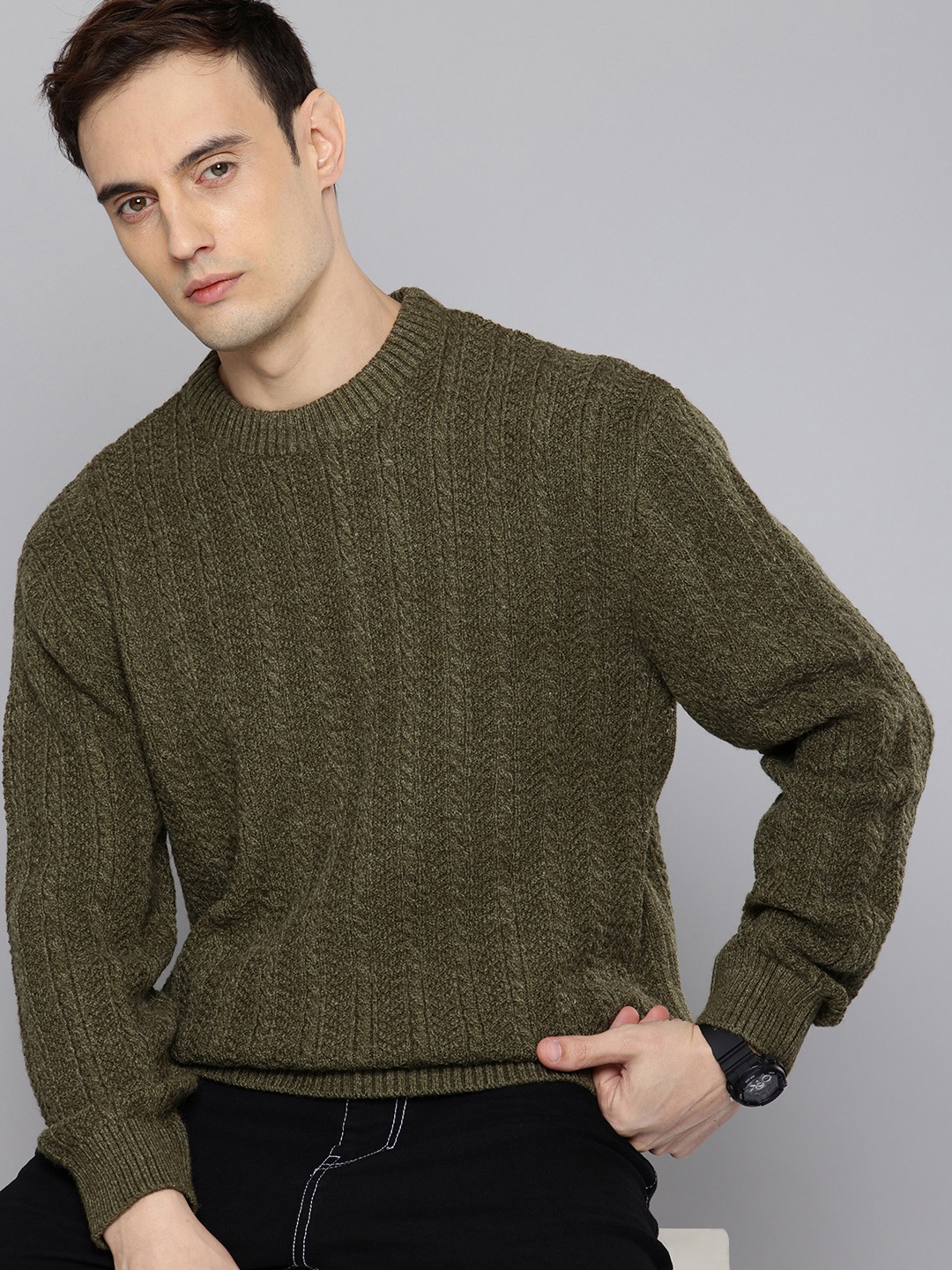 

Levis Cable Knit Pullover Sweater, Olive