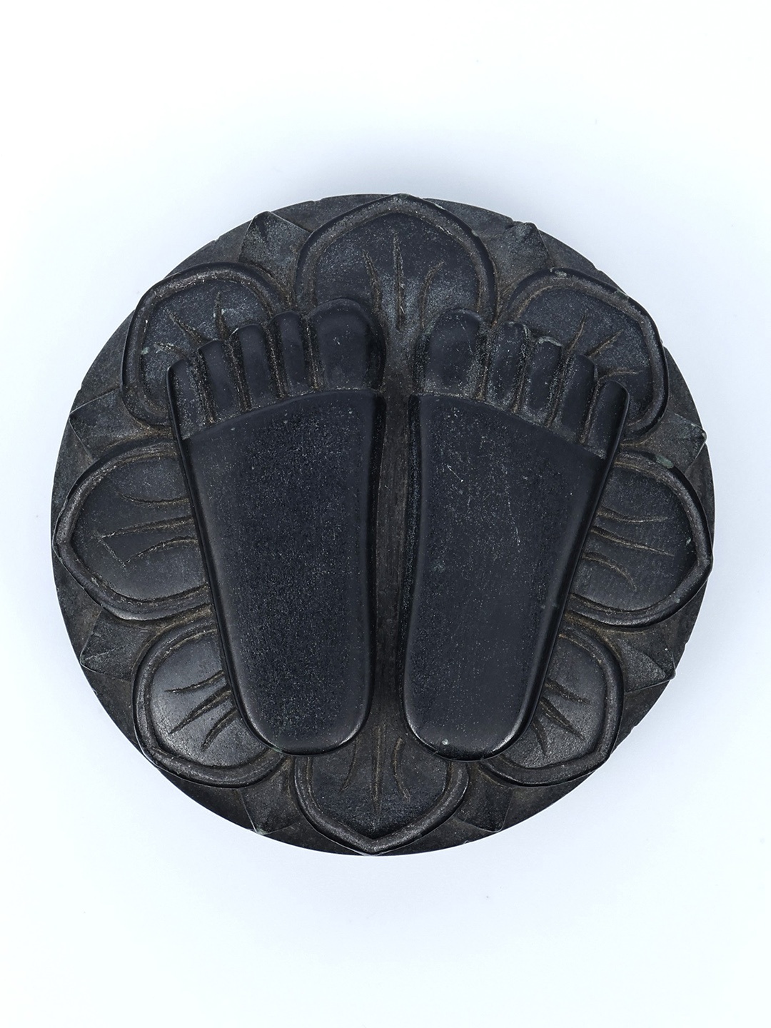 

Exotic India 2" Small Charan Paduka in Black Stone