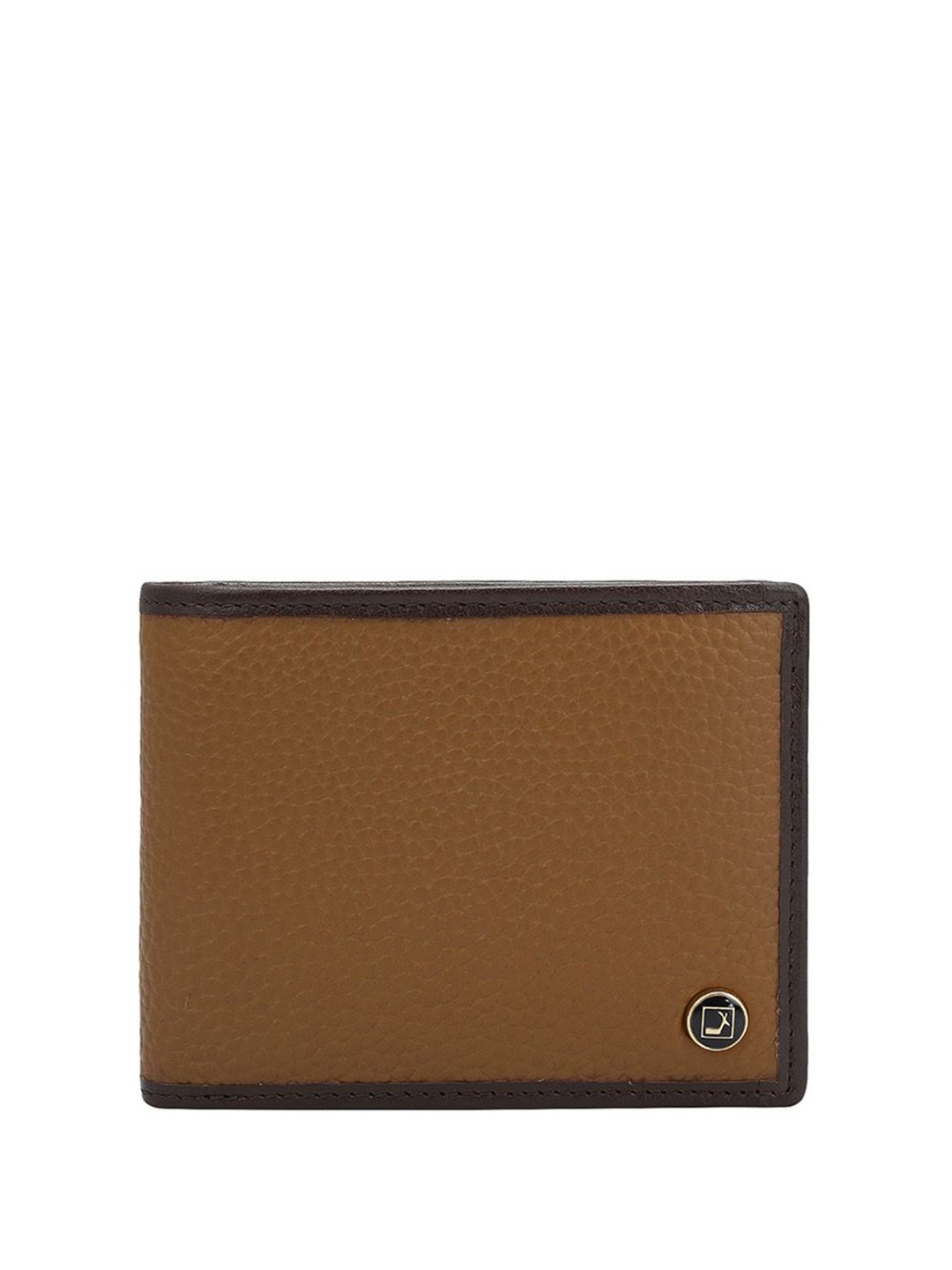 

Da Milano Men Abstract Leather Two Fold Wallet, Brown