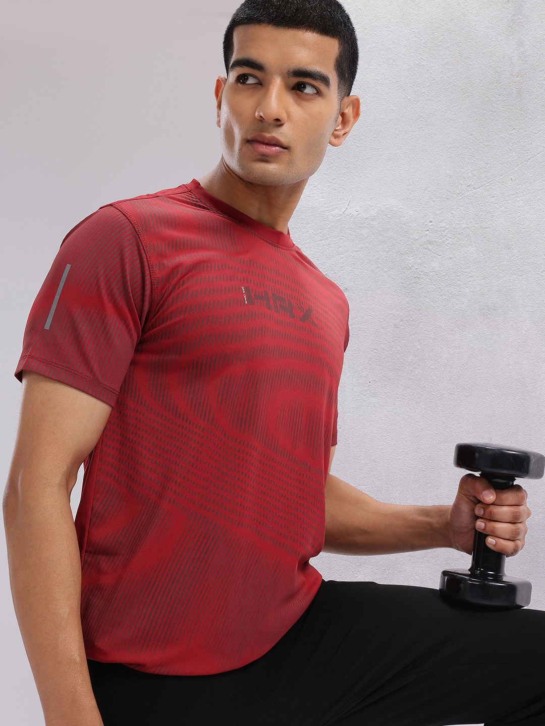 

HRX by Hrithik Roshan Graphic Printed Rapid-Dry Training T-shirt, Red