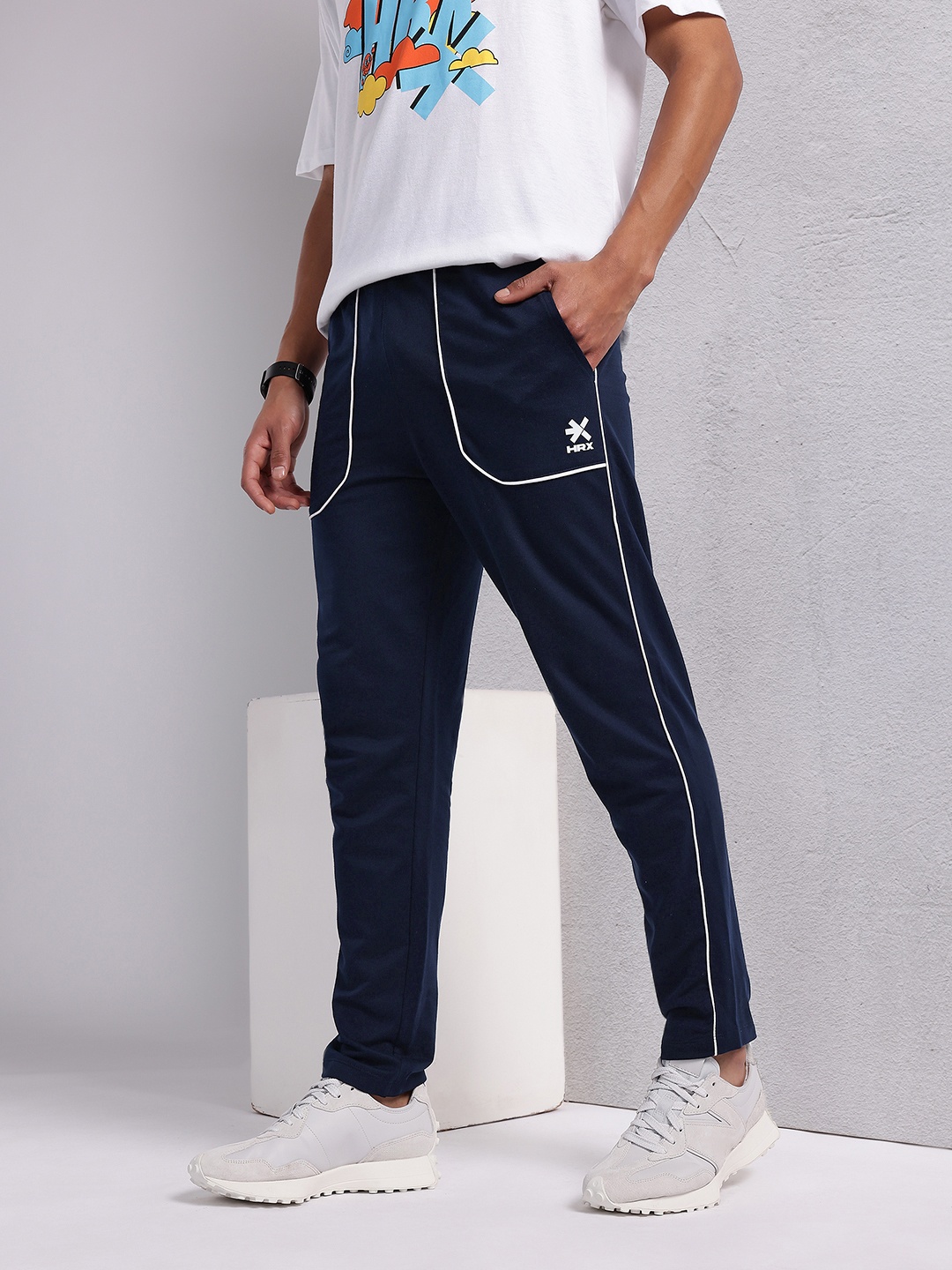 

HRX by Hrithik Roshan Men Regular Track Pants, Navy blue