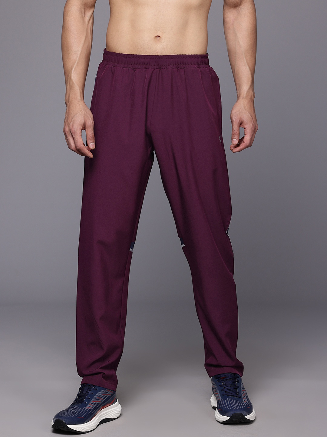 

HRX by Hrithik Roshan Men Colourblocked Rapid-Dry Running Track Pants, Burgundy