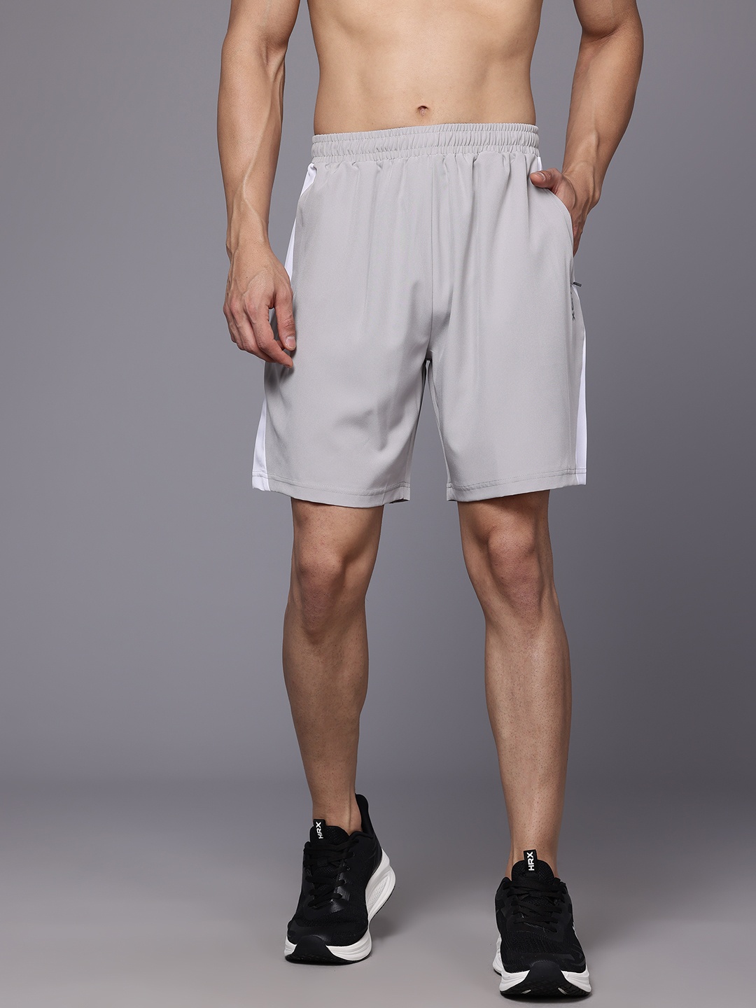 

HRX by Hrithik Roshan Men Striped Detail Running Shorts, Grey