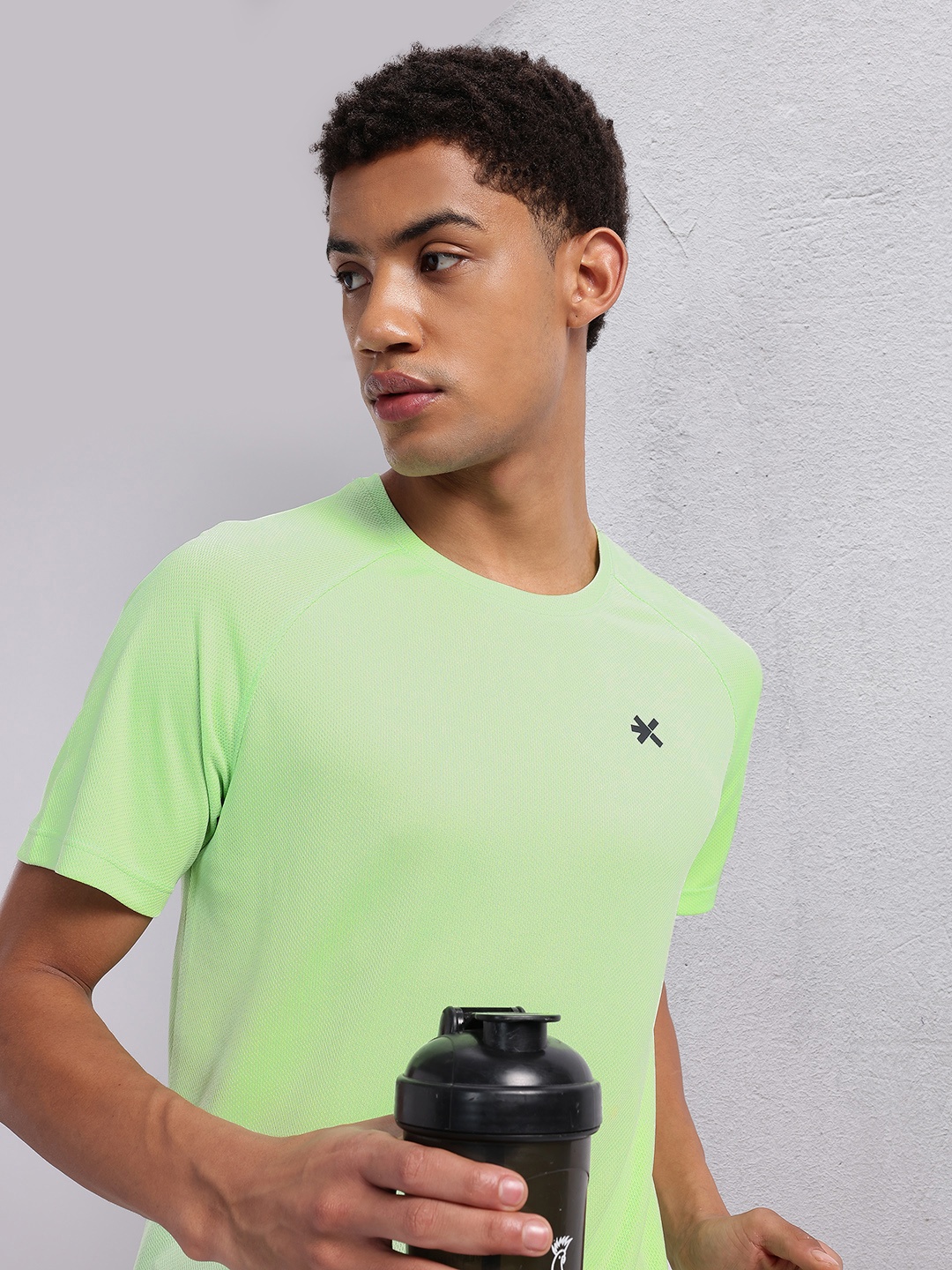 

HRX by Hrithik Roshan Rapid Dry Printed Running T-Shirt, Fluorescent green