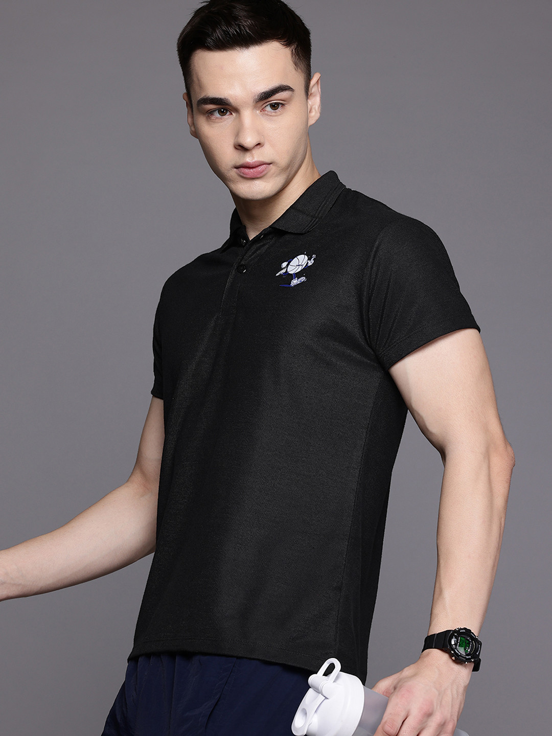 

HRX by Hrithik Roshan Men Polo Collar T-shirt, Black