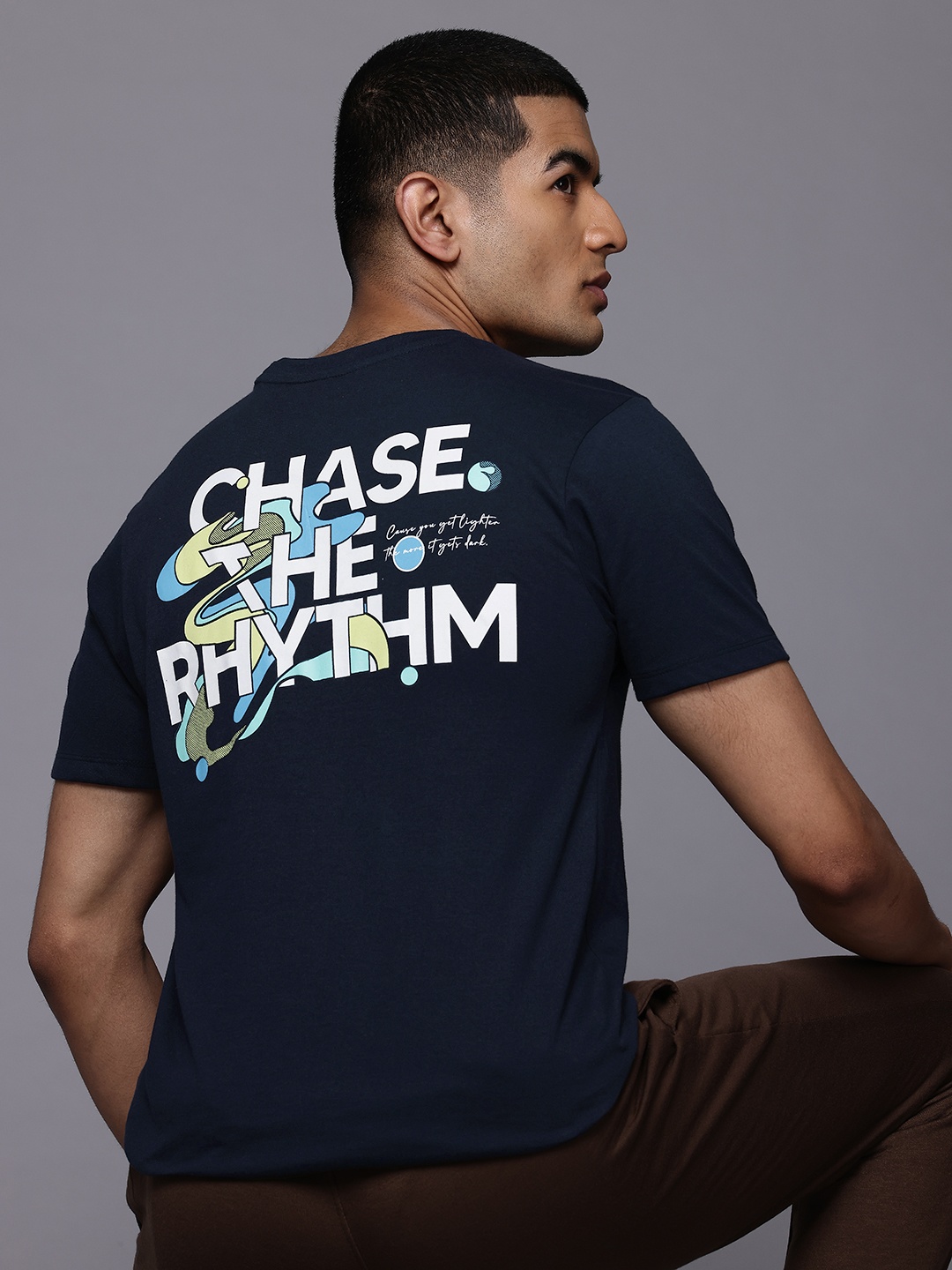 

HRX by Hrithik Roshan Men Typography Printed Lifestyle T-shirt, Navy blue