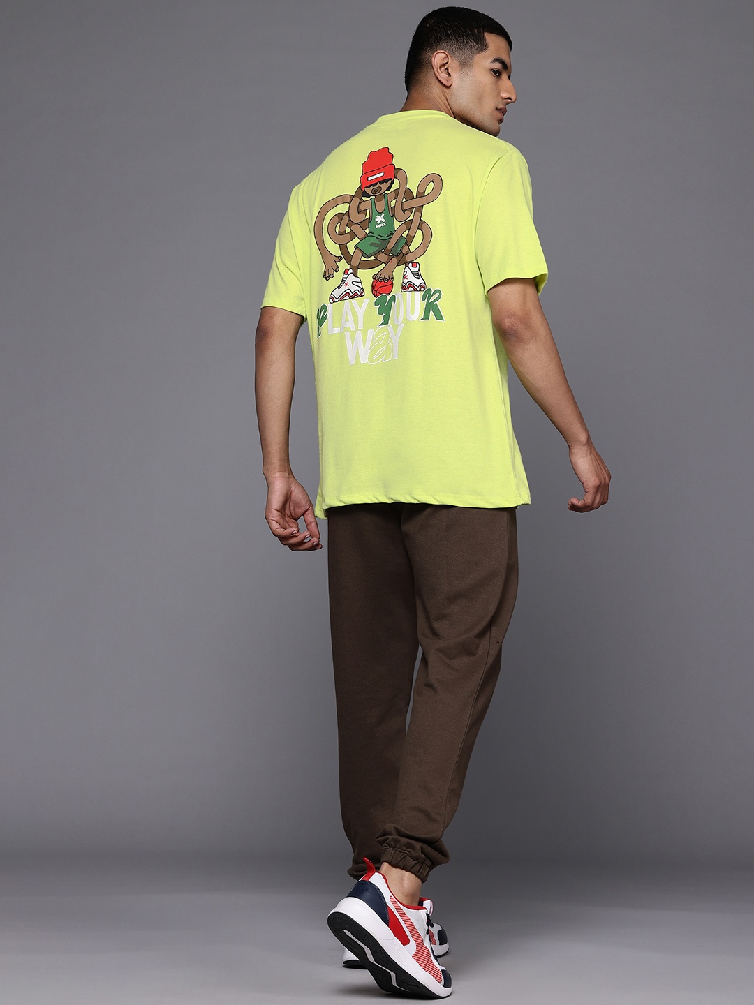 

HRX by Hrithik Roshan Printed Drop-Shoulder Sleeves Relaxed Lifestyle T-shirt, Lime green