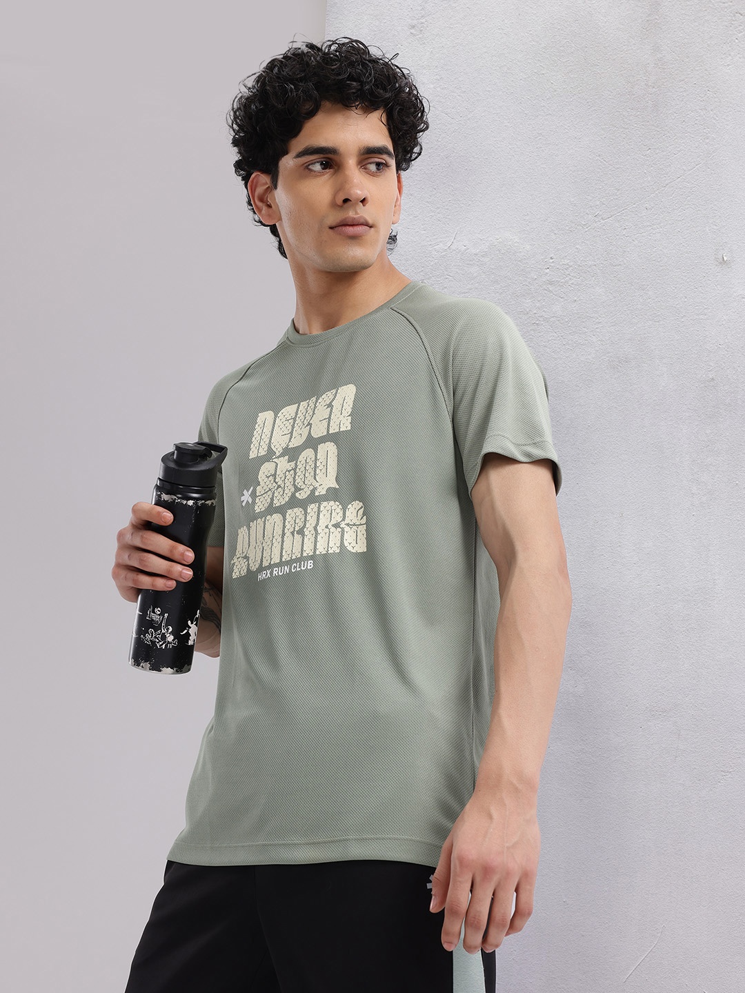 

HRX by Hrithik Roshan Printed Running T-shirt, Green