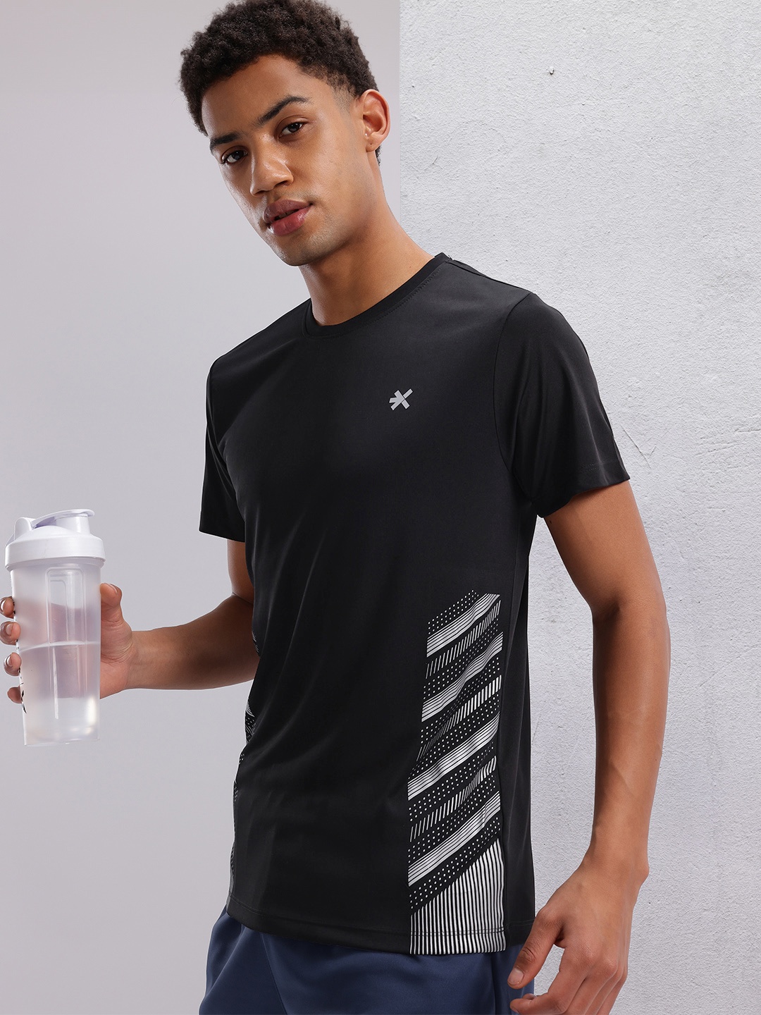 

HRX by Hrithik Roshan Printed Rapid-Dry Running T-shirt, Black